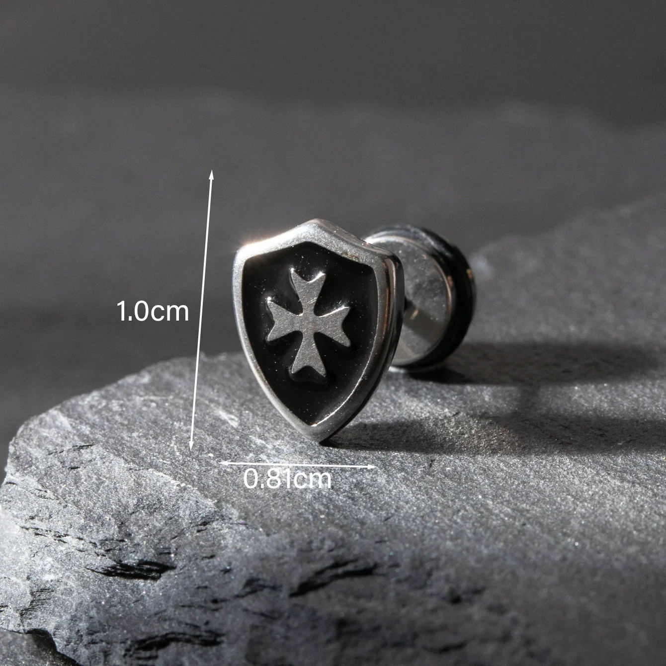 Wholesale Unisex Piercing Earrings Stainless Steel Cast Cross Punk Fashion Retro Polished - Image 7