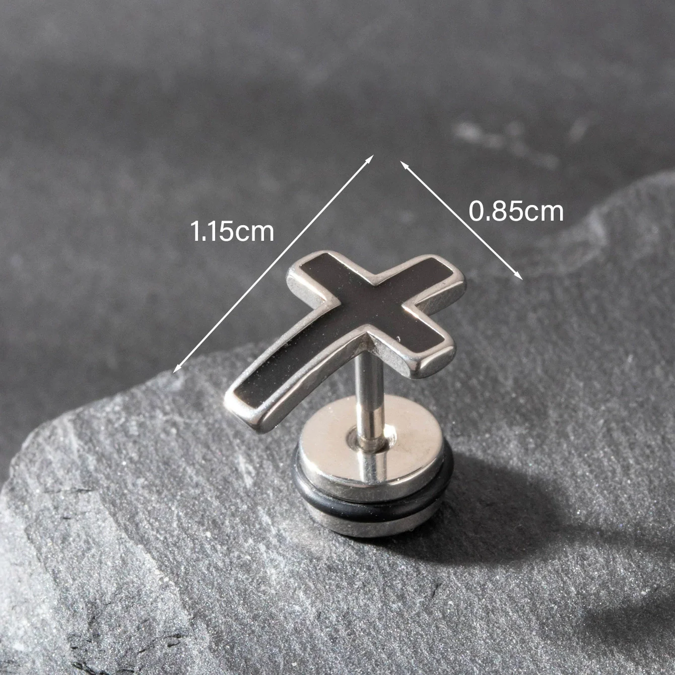 Wholesale Unisex Piercing Earrings Stainless Steel Cast Cross Punk Fashion Retro Polished - Image 9