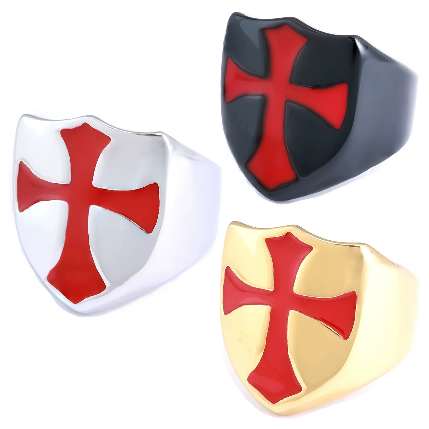 Wholesale Unisex Punk Style Irregular Nature Cross Stainless Steel Ring With Oil Treatment