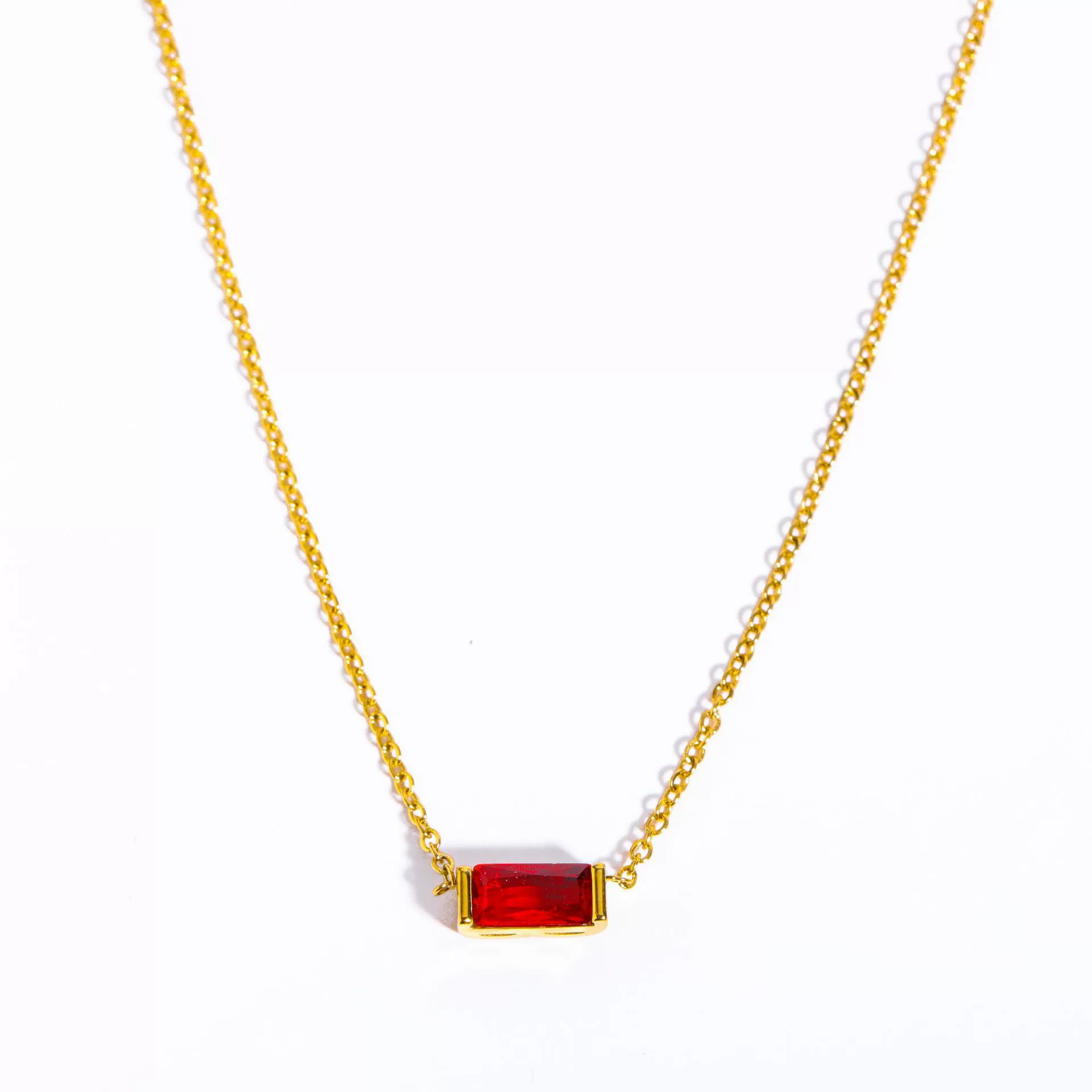 Wholesale Unisex Simple Geometric Square Zircon Twelve Birthstone 18K Plated Titanium Steel Ochain Bracelet - Image 15