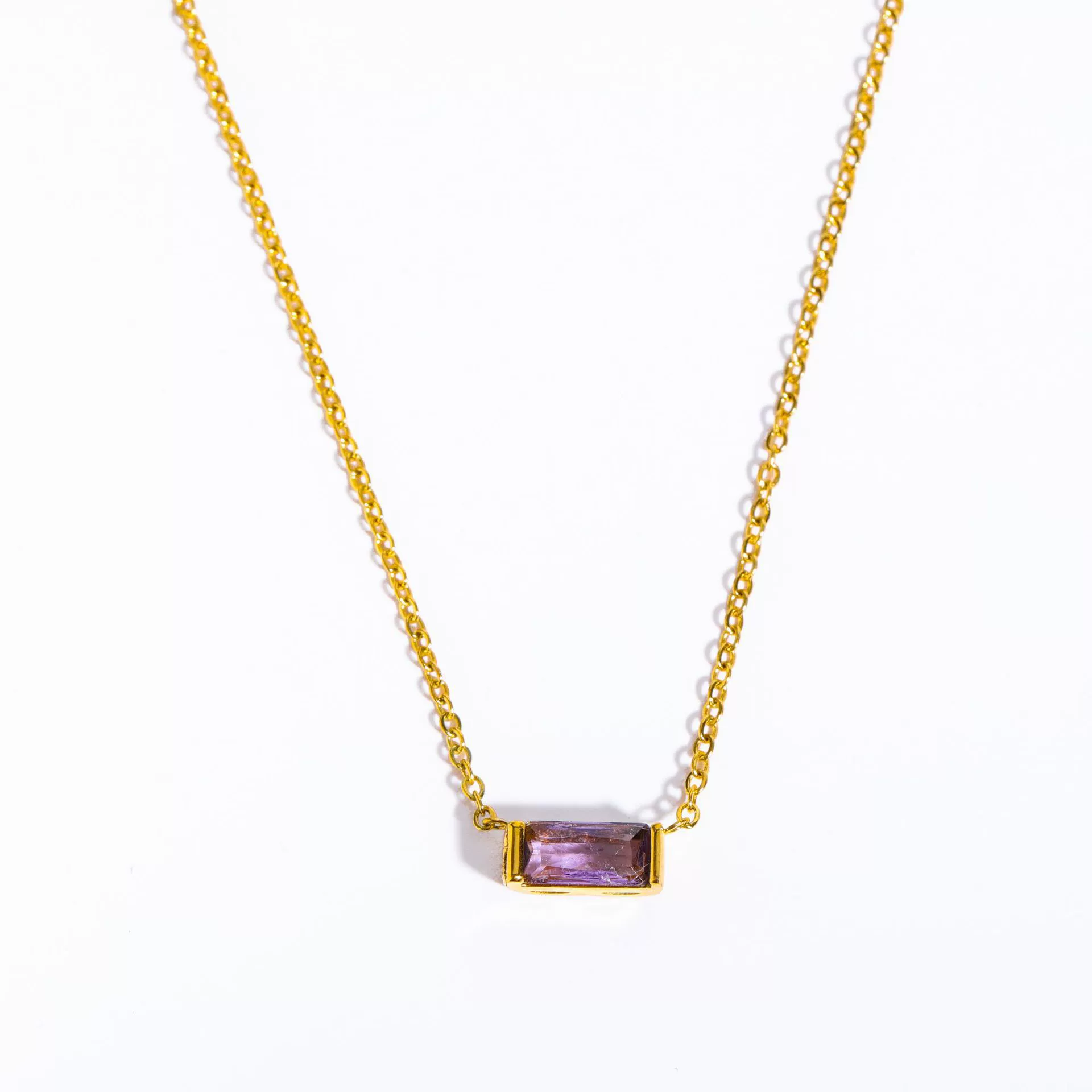 Wholesale Unisex Simple Geometric Square Zircon Twelve Birthstone 18K Plated Titanium Steel Ochain Bracelet - Image 16