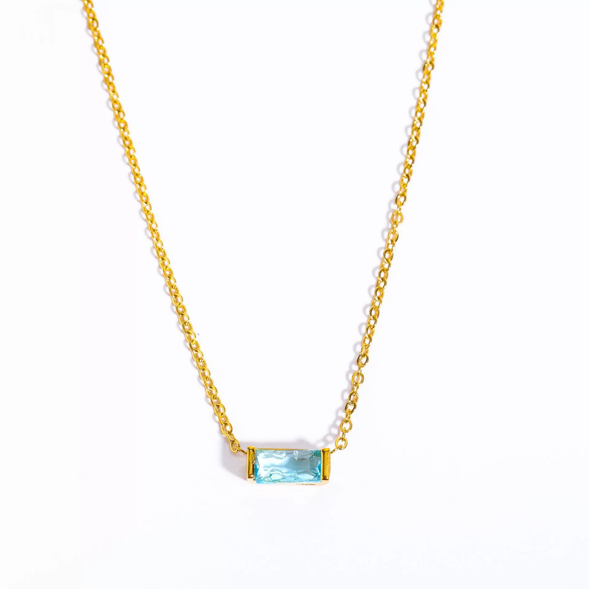Wholesale Unisex Simple Geometric Square Zircon Twelve Birthstone 18K Plated Titanium Steel Ochain Bracelet - Image 17