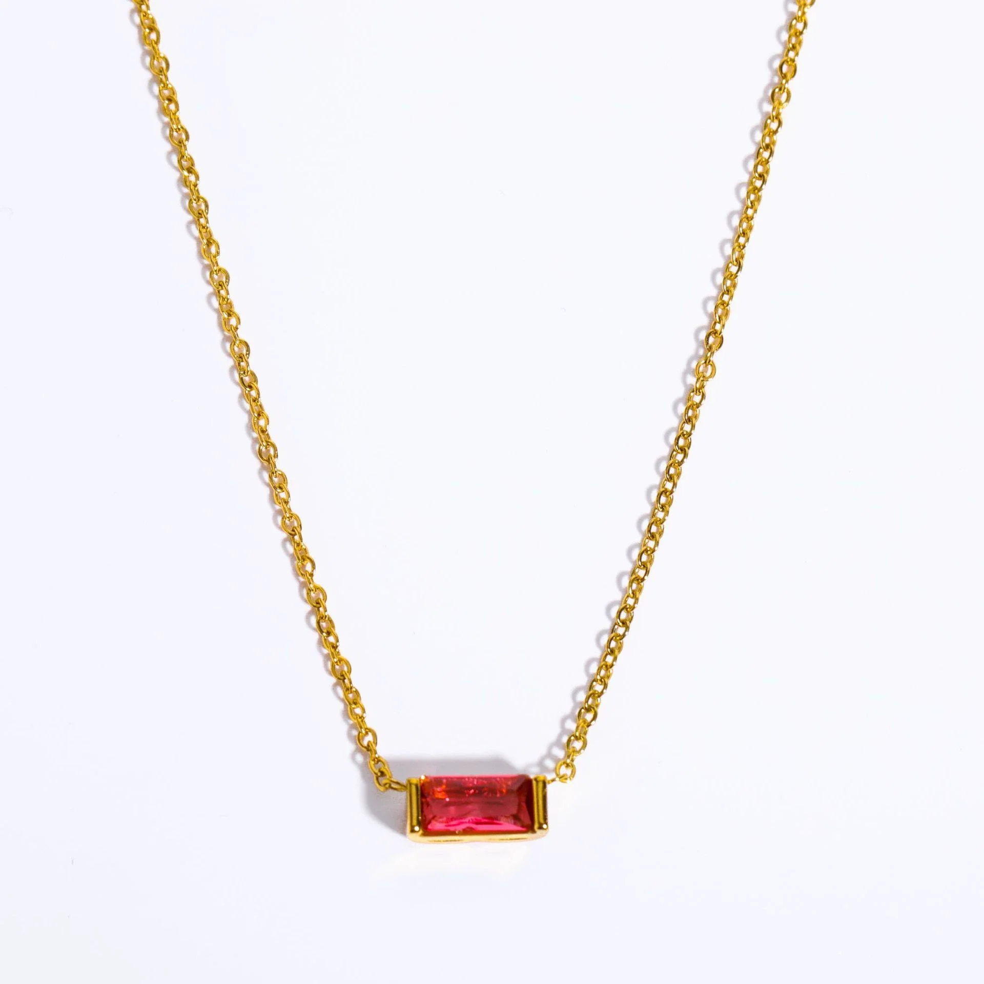 Wholesale Unisex Simple Geometric Square Zircon Twelve Birthstone 18K Plated Titanium Steel Ochain Bracelet - Image 21