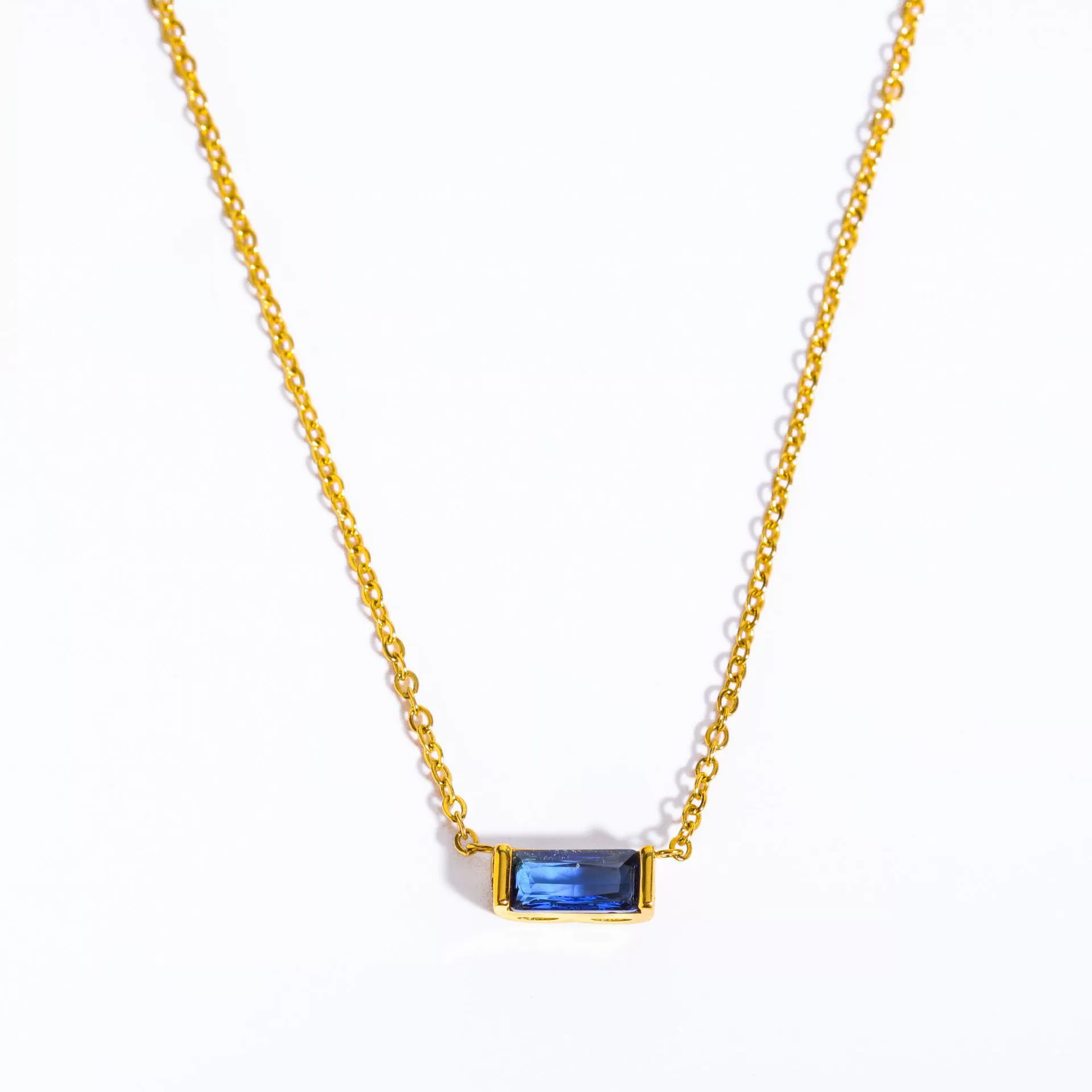Wholesale Unisex Simple Geometric Square Zircon Twelve Birthstone 18K Plated Titanium Steel Ochain Bracelet - Image 23