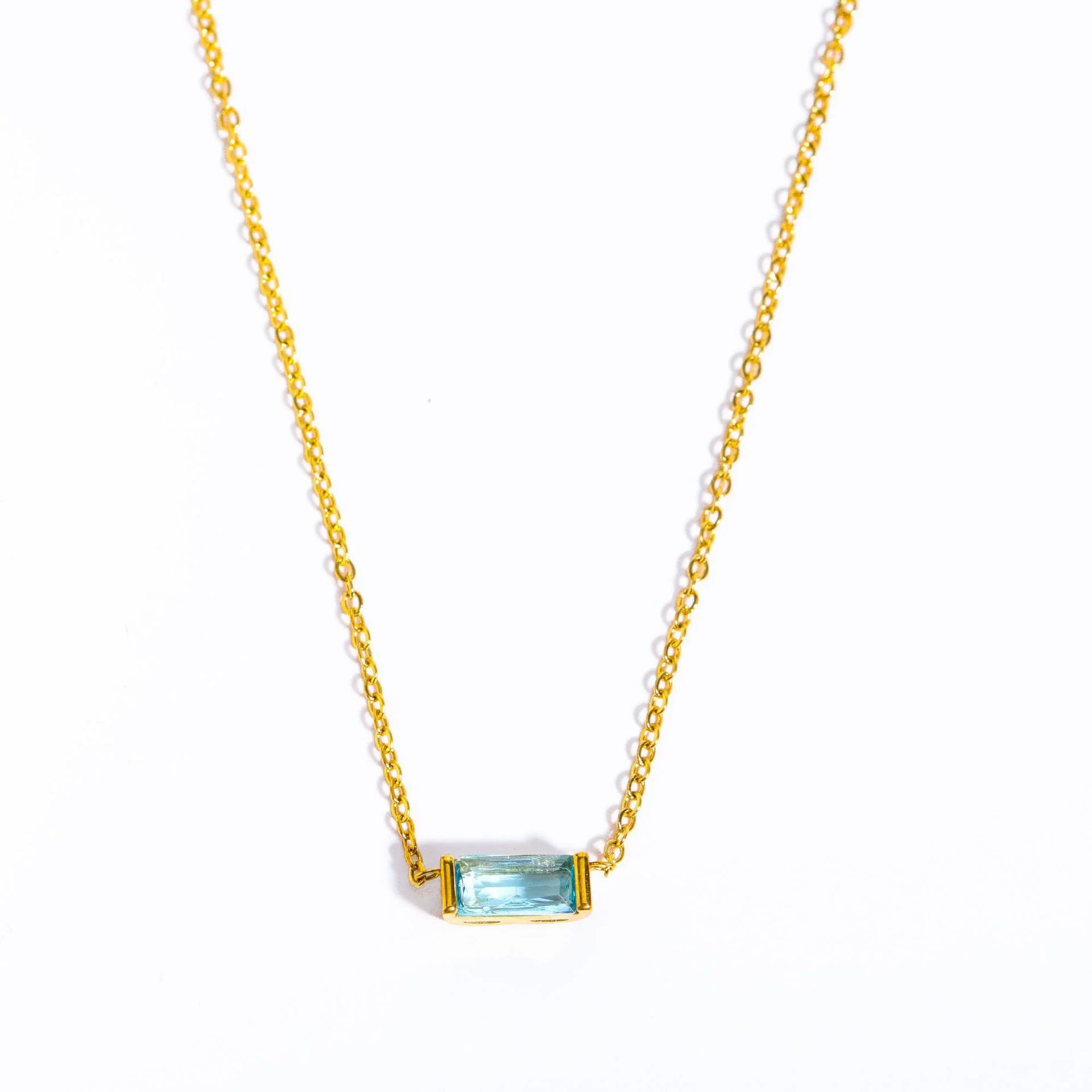 Wholesale Unisex Simple Geometric Square Zircon Twelve Birthstone 18K Plated Titanium Steel Ochain Bracelet - Image 26