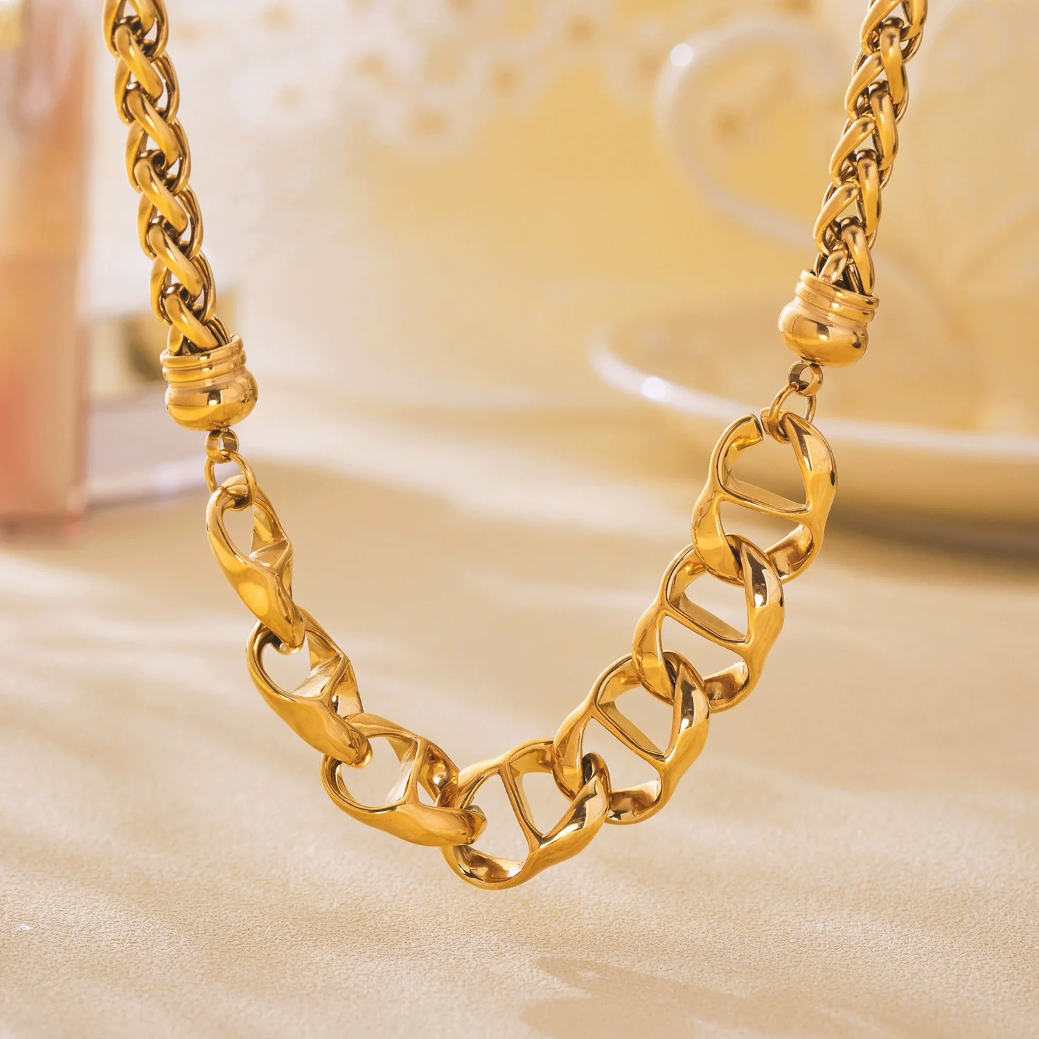 Wholesale Unisex Simple Geometric Titanium Steel Electroplated Ferris Wheel Necklace Trendy Cool - Image 2