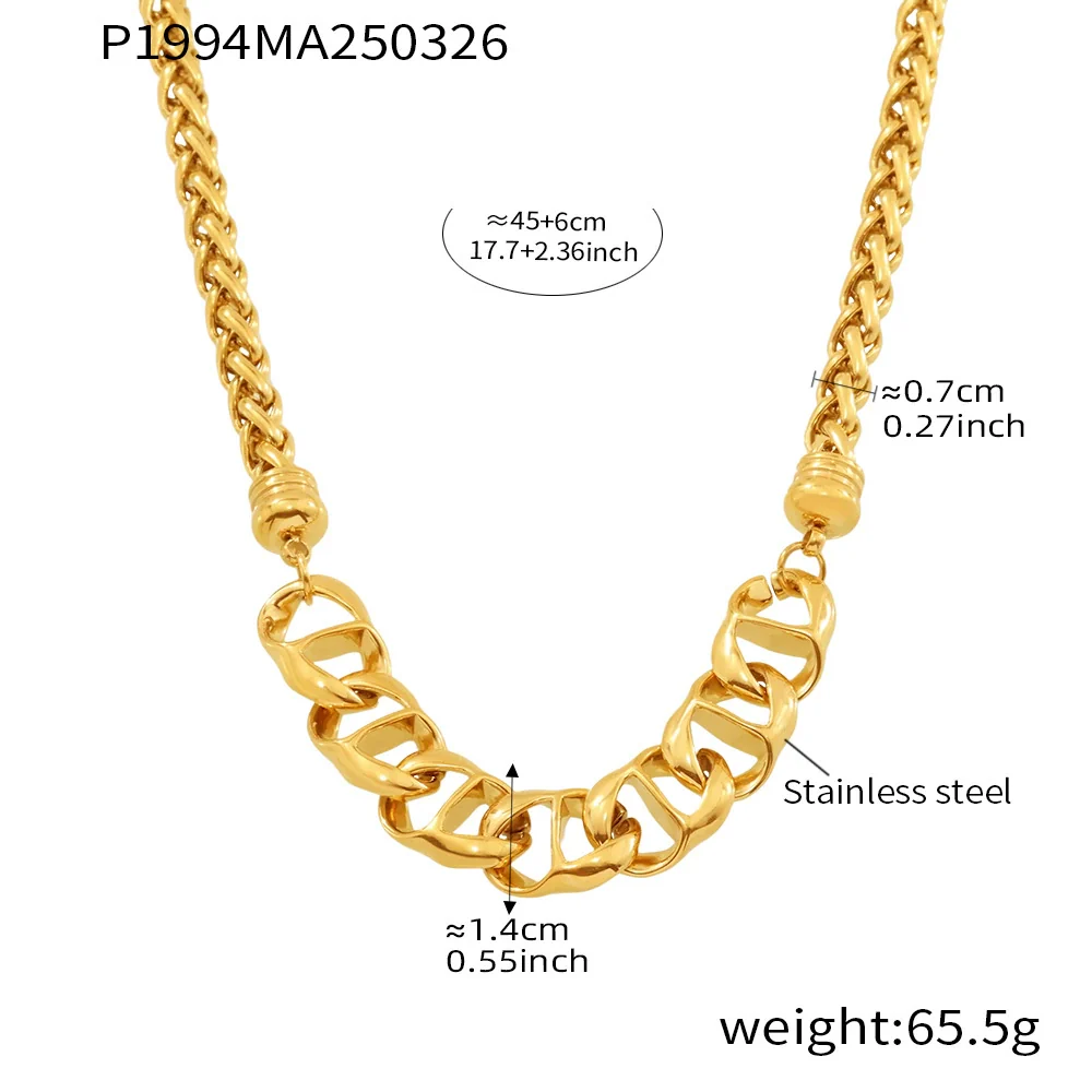 Wholesale Unisex Simple Geometric Titanium Steel Electroplated Ferris Wheel Necklace Trendy Cool - Image 6