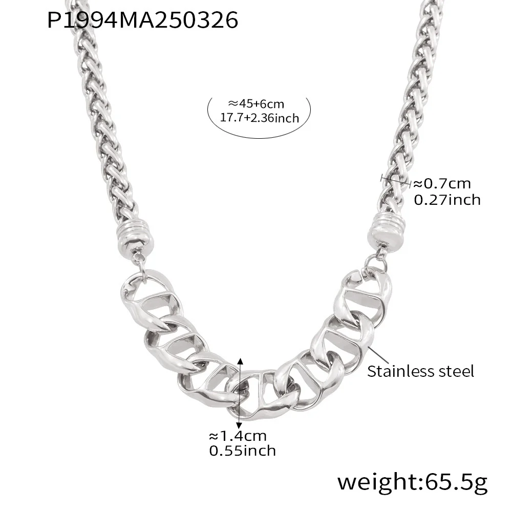 Wholesale Unisex Simple Geometric Titanium Steel Electroplated Ferris Wheel Necklace Trendy Cool - Image 7