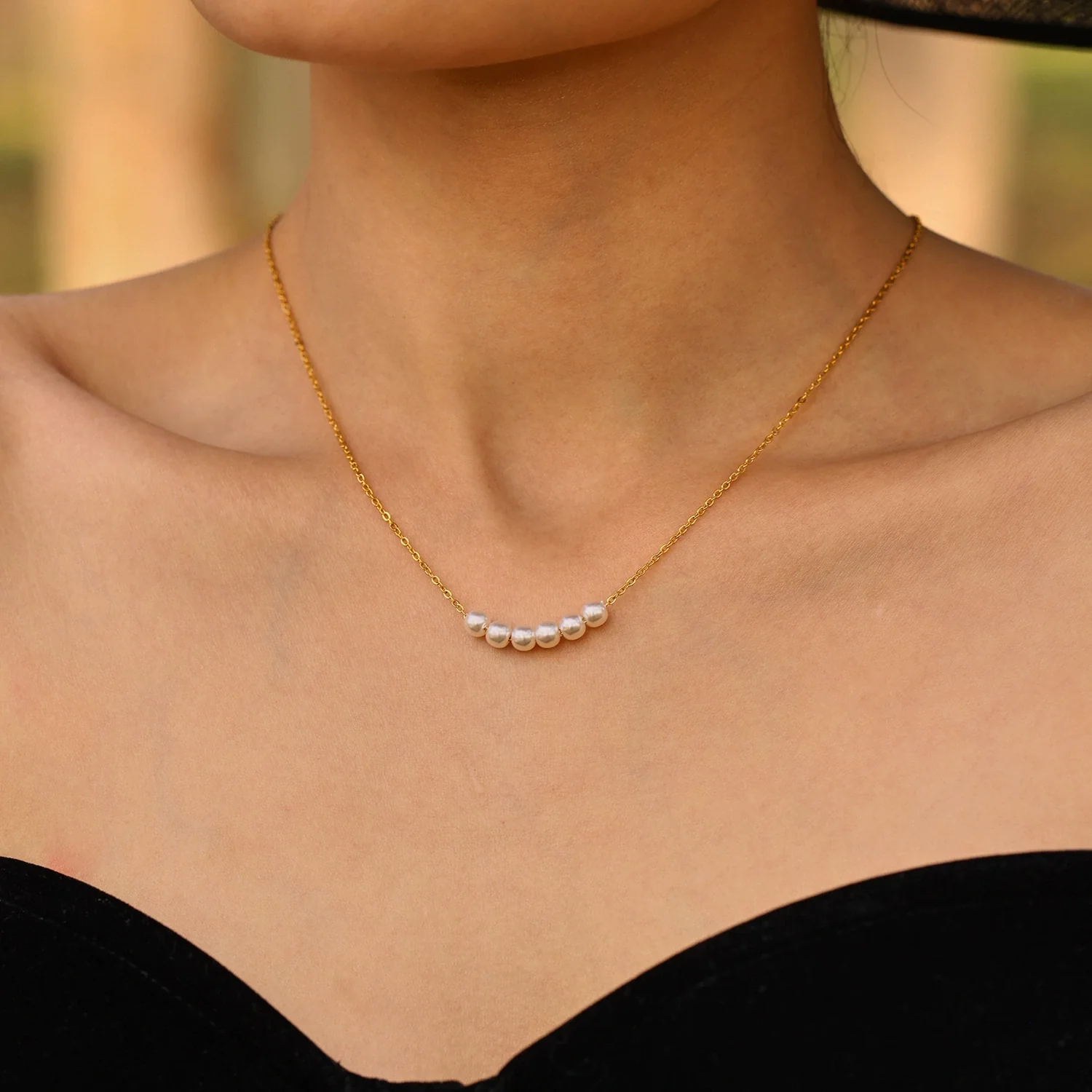 Wholesale Unisex Simple Geometric Titanium Steel Ferris Wheel Electroplated Clavicle Necklace - Image 3