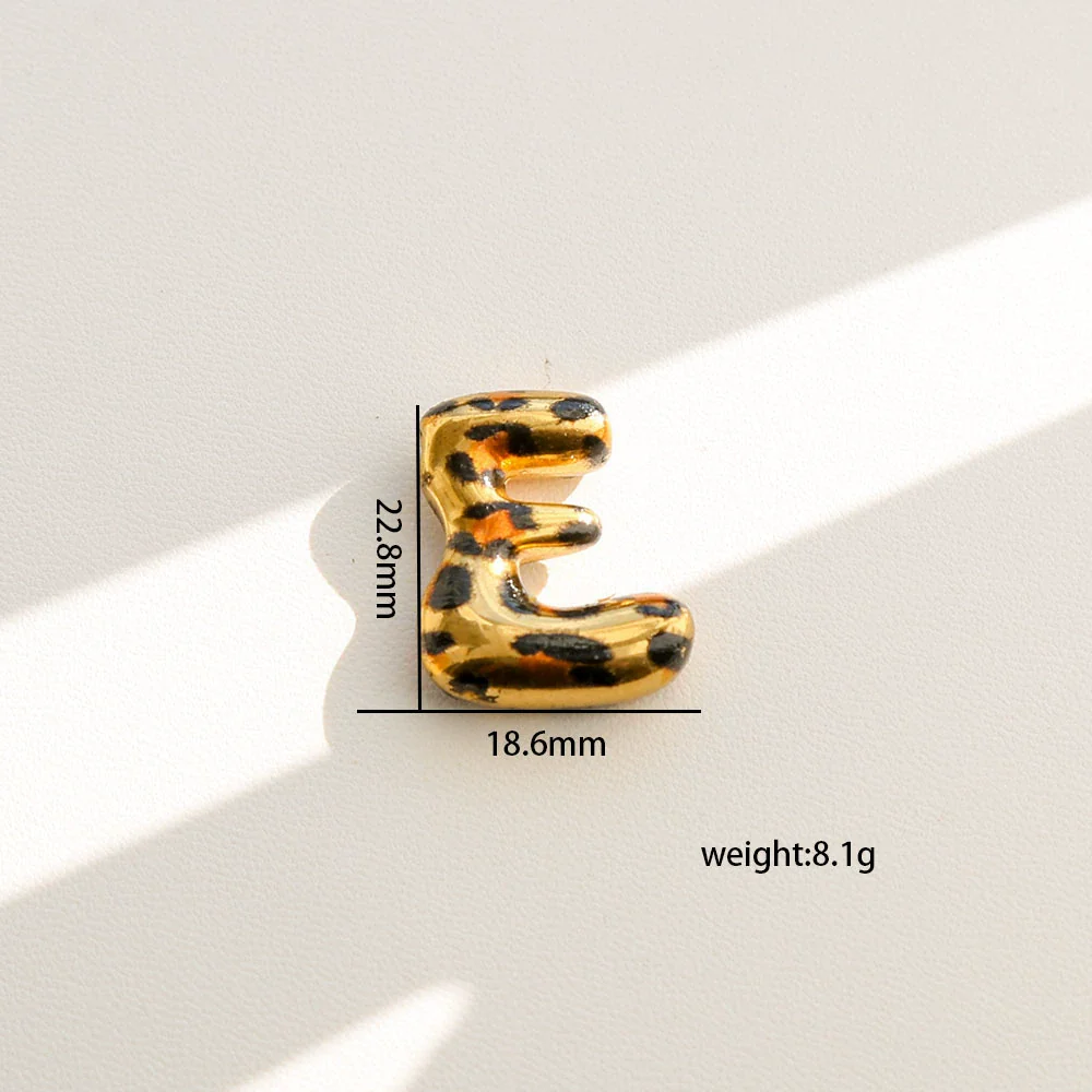 Wholesale Unisex Stainless Steel Electroplated Leopard Print Letter Pendant Cross Chain Necklace - Image 10