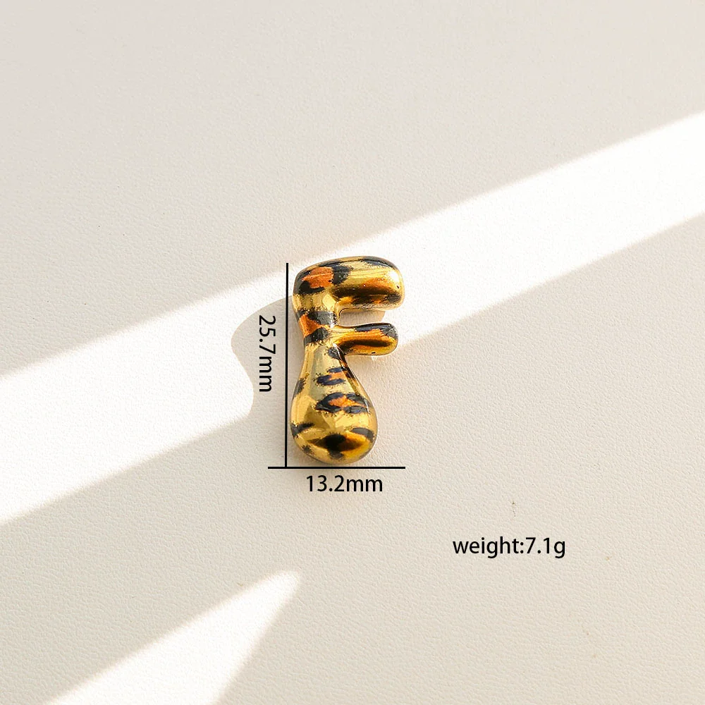 Wholesale Unisex Stainless Steel Electroplated Leopard Print Letter Pendant Cross Chain Necklace - Image 11