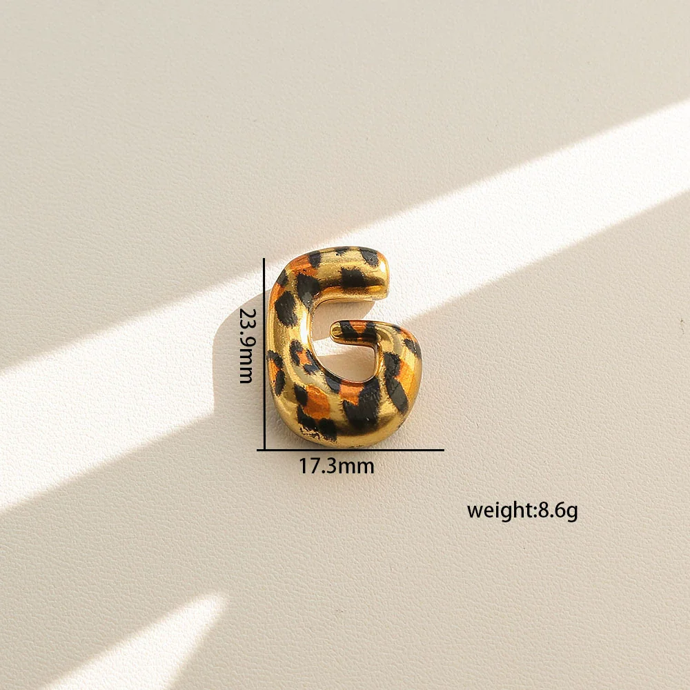 Wholesale Unisex Stainless Steel Electroplated Leopard Print Letter Pendant Cross Chain Necklace - Image 12