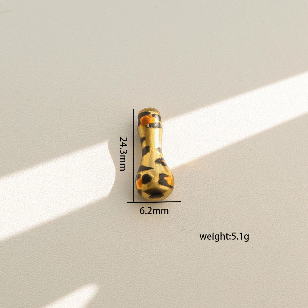 Wholesale Unisex Stainless Steel Electroplated Leopard Print Letter Pendant Cross Chain Necklace - Image 14