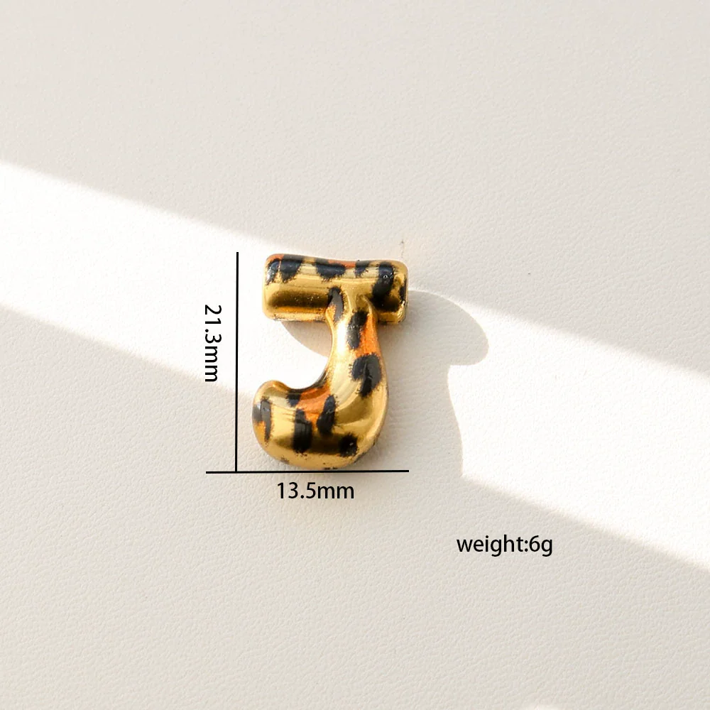 Wholesale Unisex Stainless Steel Electroplated Leopard Print Letter Pendant Cross Chain Necklace - Image 15