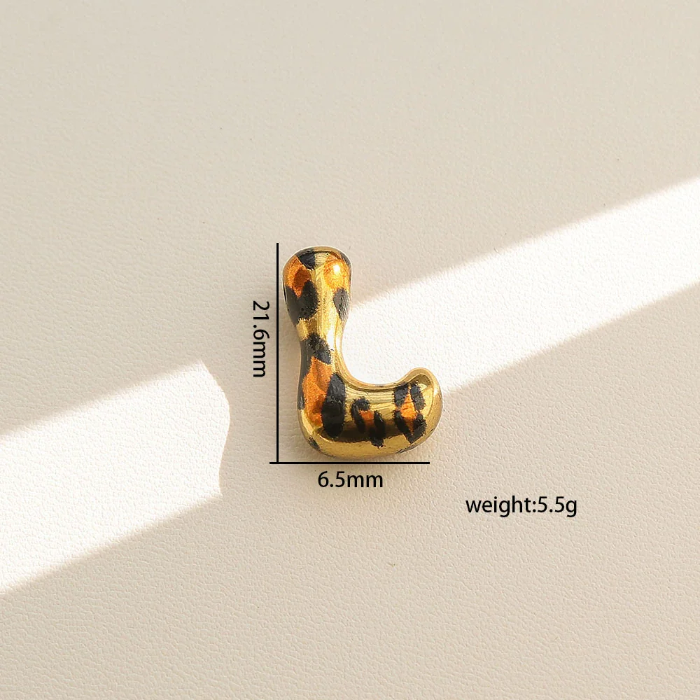 Wholesale Unisex Stainless Steel Electroplated Leopard Print Letter Pendant Cross Chain Necklace - Image 17