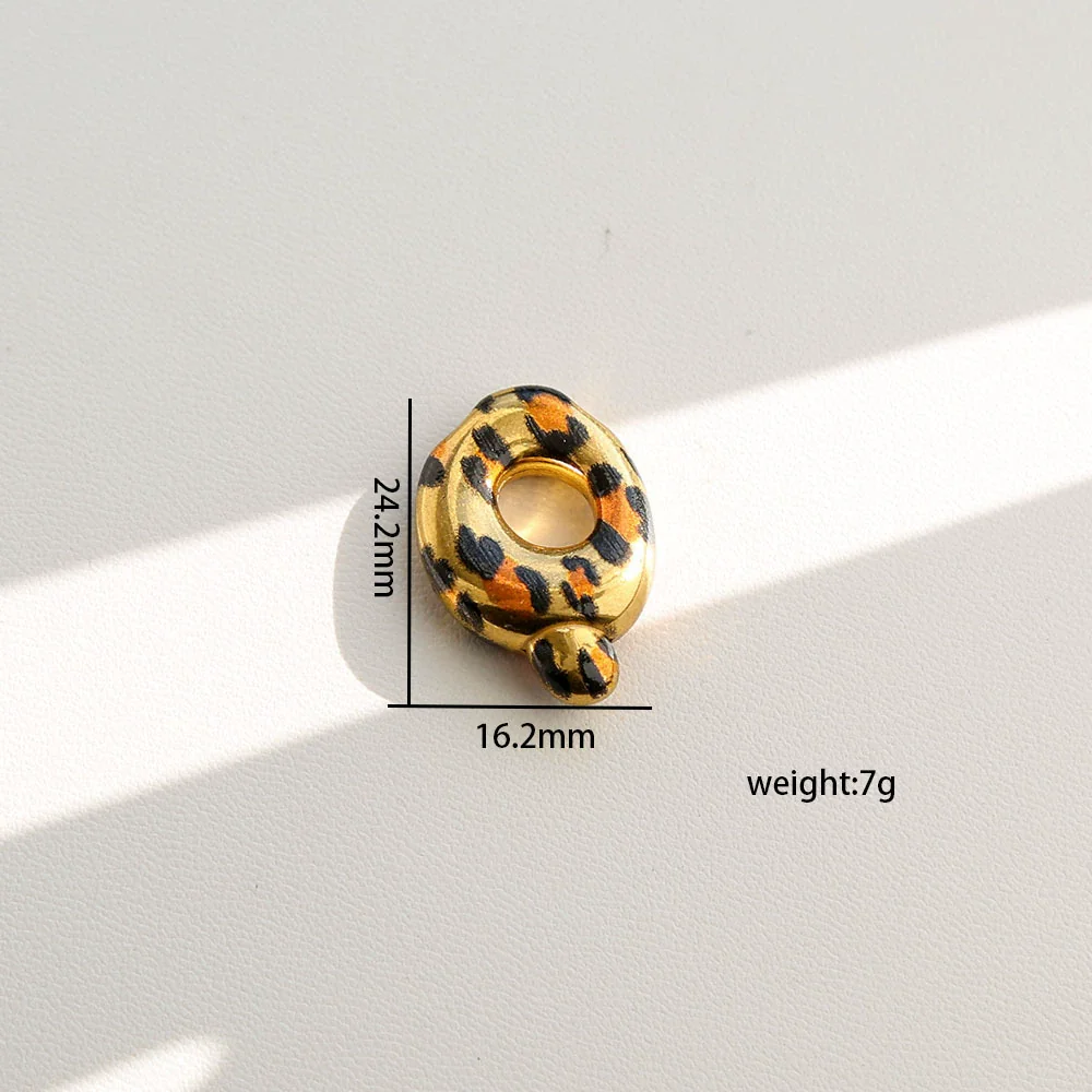 Wholesale Unisex Stainless Steel Electroplated Leopard Print Letter Pendant Cross Chain Necklace - Image 22