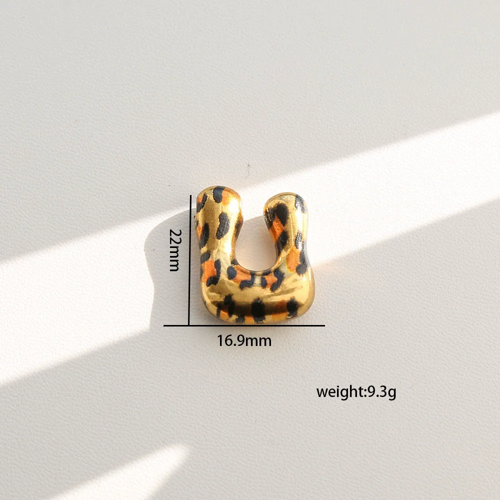 Wholesale Unisex Stainless Steel Electroplated Leopard Print Letter Pendant Cross Chain Necklace - Image 26