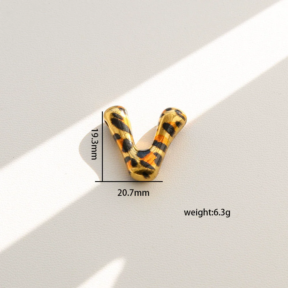 Wholesale Unisex Stainless Steel Electroplated Leopard Print Letter Pendant Cross Chain Necklace - Image 27