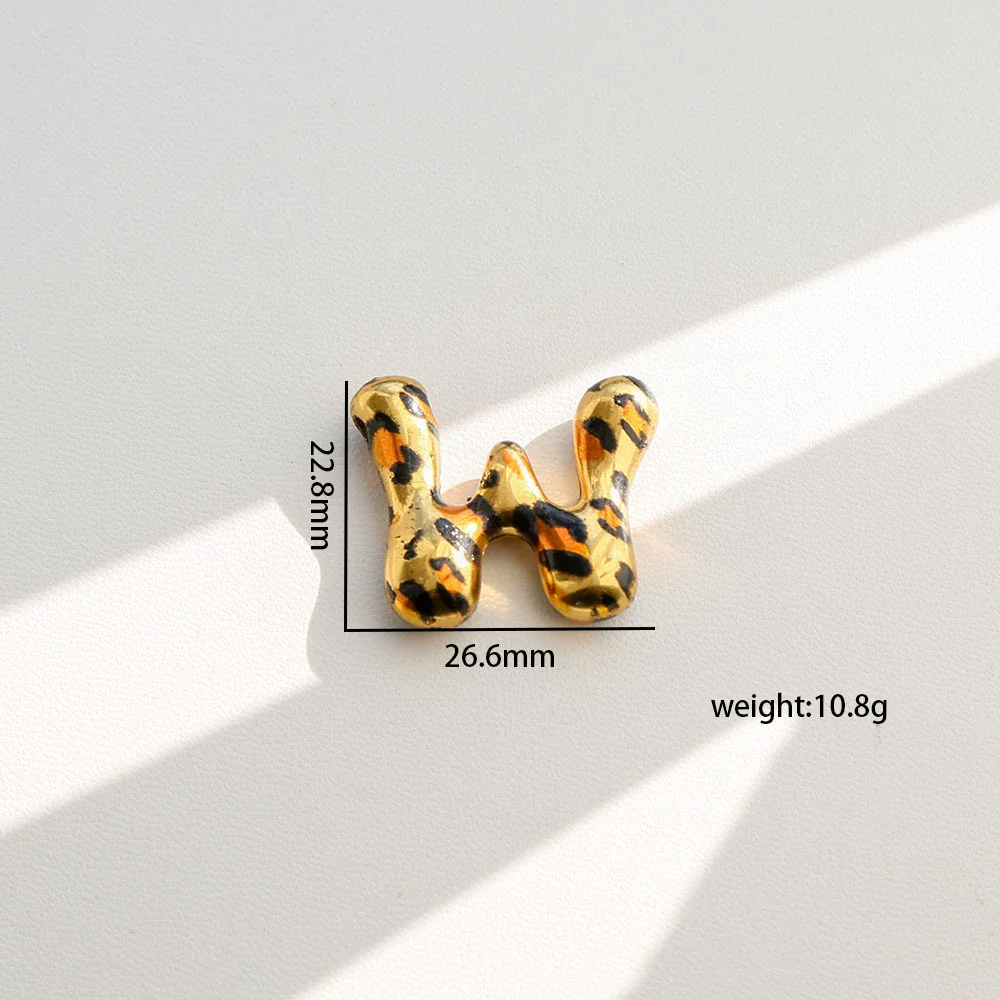 Wholesale Unisex Stainless Steel Electroplated Leopard Print Letter Pendant Cross Chain Necklace - Image 28