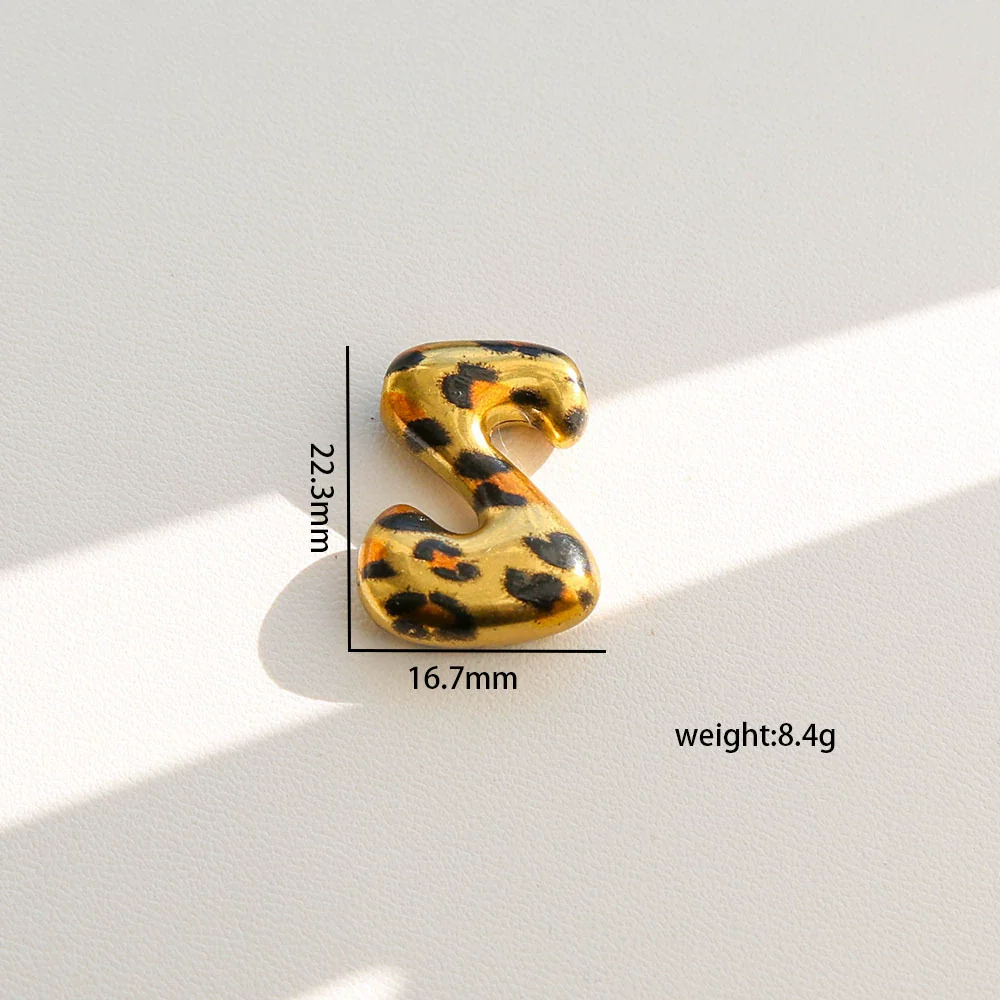 Wholesale Unisex Stainless Steel Electroplated Leopard Print Letter Pendant Cross Chain Necklace - Image 31