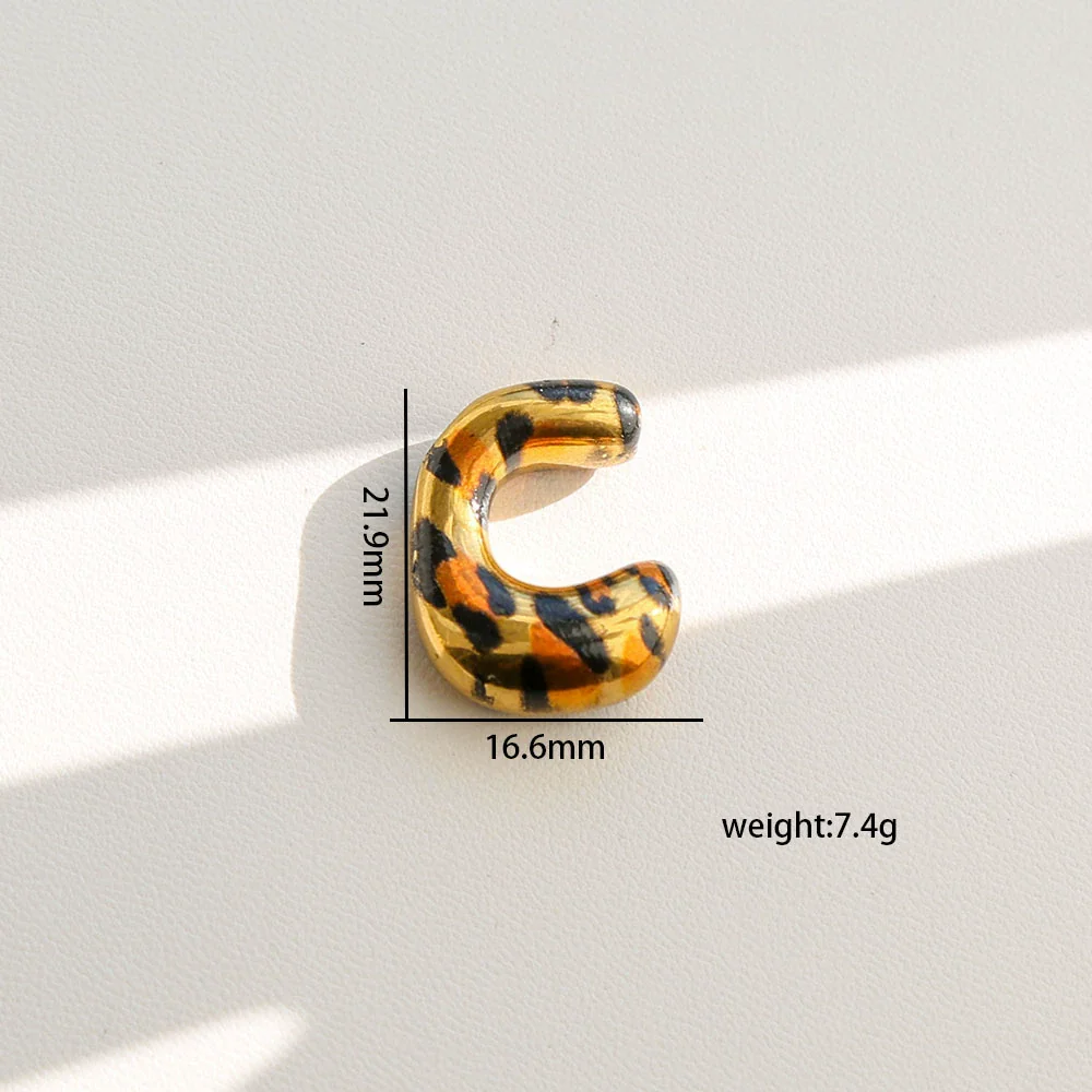 Wholesale Unisex Stainless Steel Electroplated Leopard Print Letter Pendant Cross Chain Necklace - Image 8