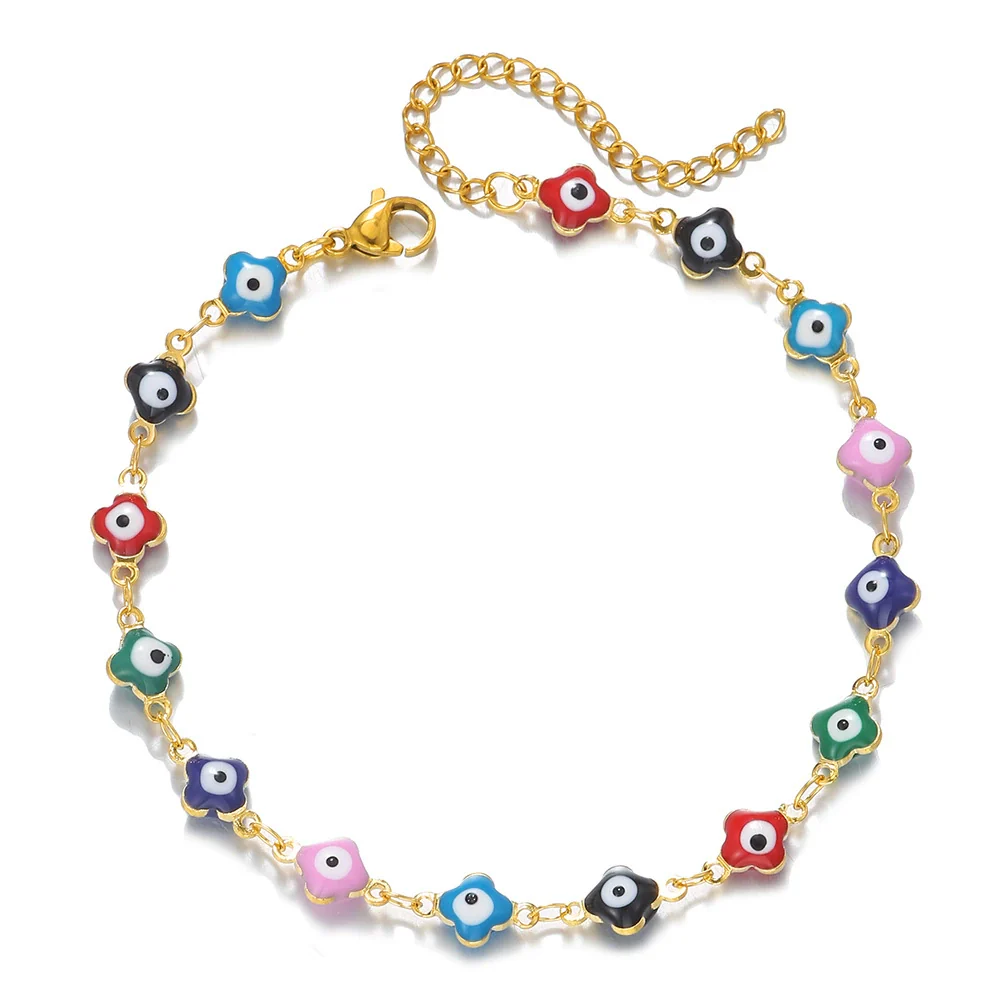 Wholesale Unisex Stainless Steel Geometric Evil Eye Handmade Bracelet - Image 5