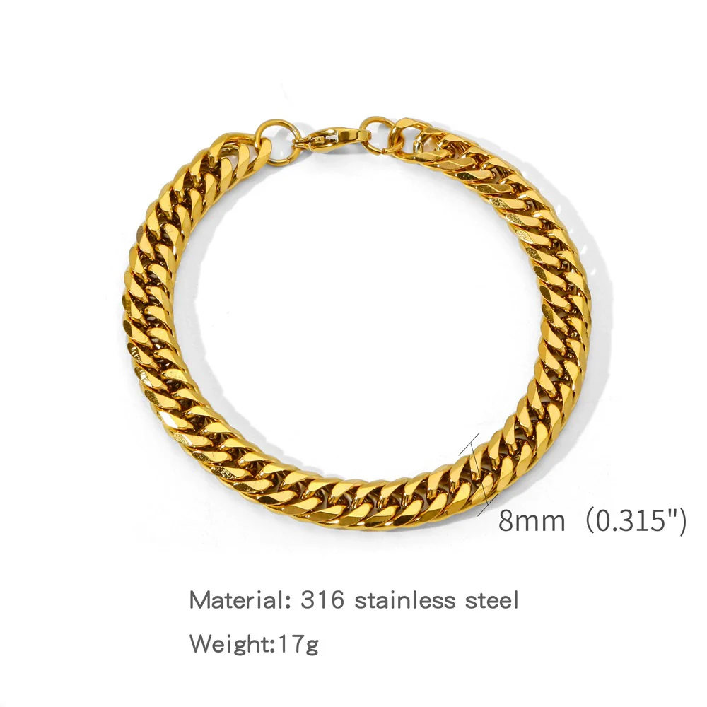 Wholesale Unisex Stainless Steel Geometric Exaggerated Electroplated Double Woven Bracelet - Image 11