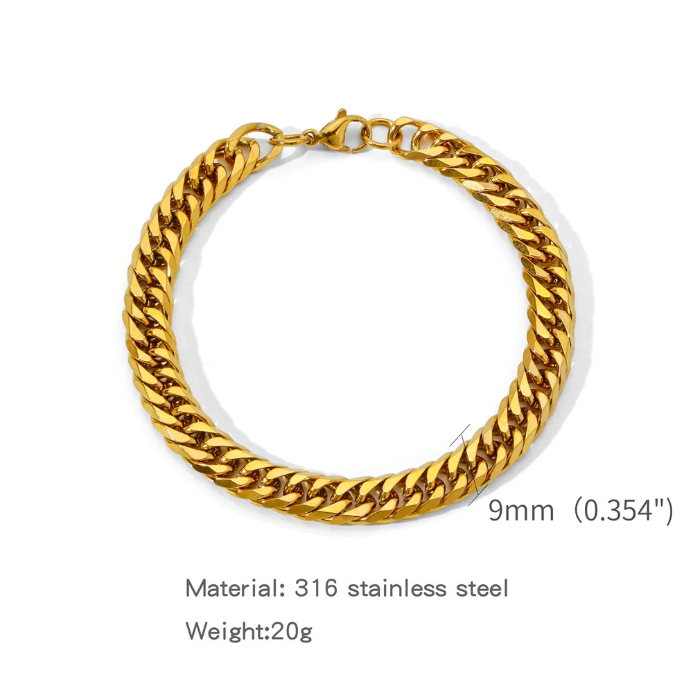 Wholesale Unisex Stainless Steel Geometric Exaggerated Electroplated Double Woven Bracelet - Image 12