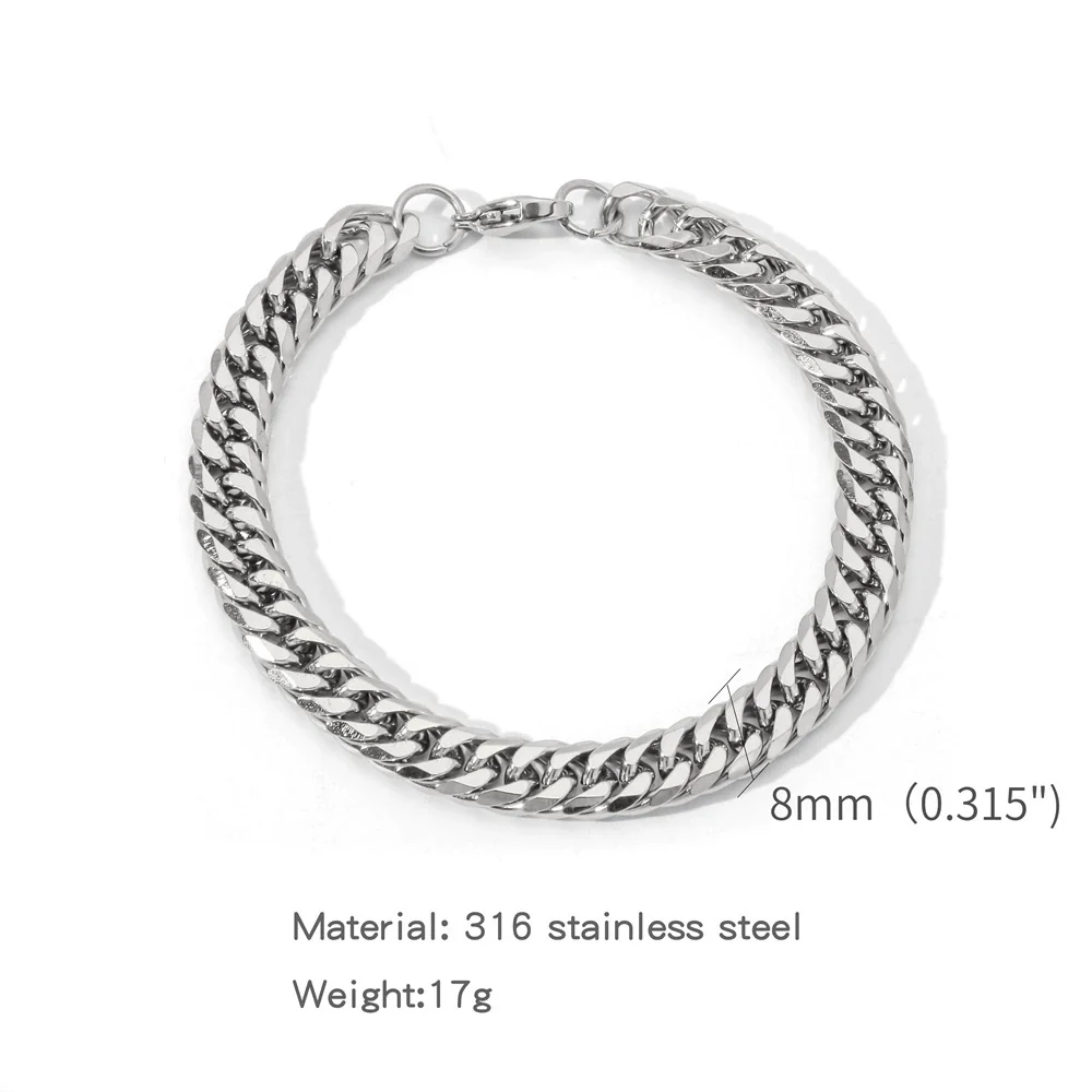 Wholesale Unisex Stainless Steel Geometric Exaggerated Electroplated Double Woven Bracelet - Image 18