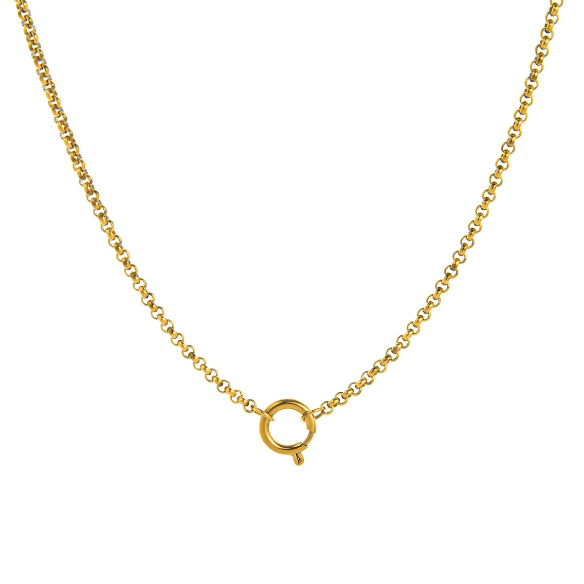 Wholesale Unisex Stainless Steel Geometric Pattern Electroplated 18K Gold Color Retention Adjustable Chain Necklace With Birthstone Pendants - Image 22