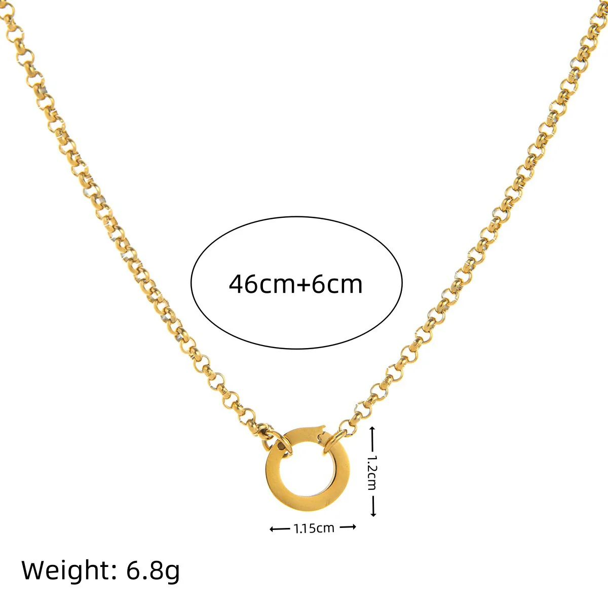 Wholesale Unisex Stainless Steel Geometric Pattern Electroplated 18K Gold Color Retention Adjustable Chain Necklace With Birthstone Pendants - Image 24