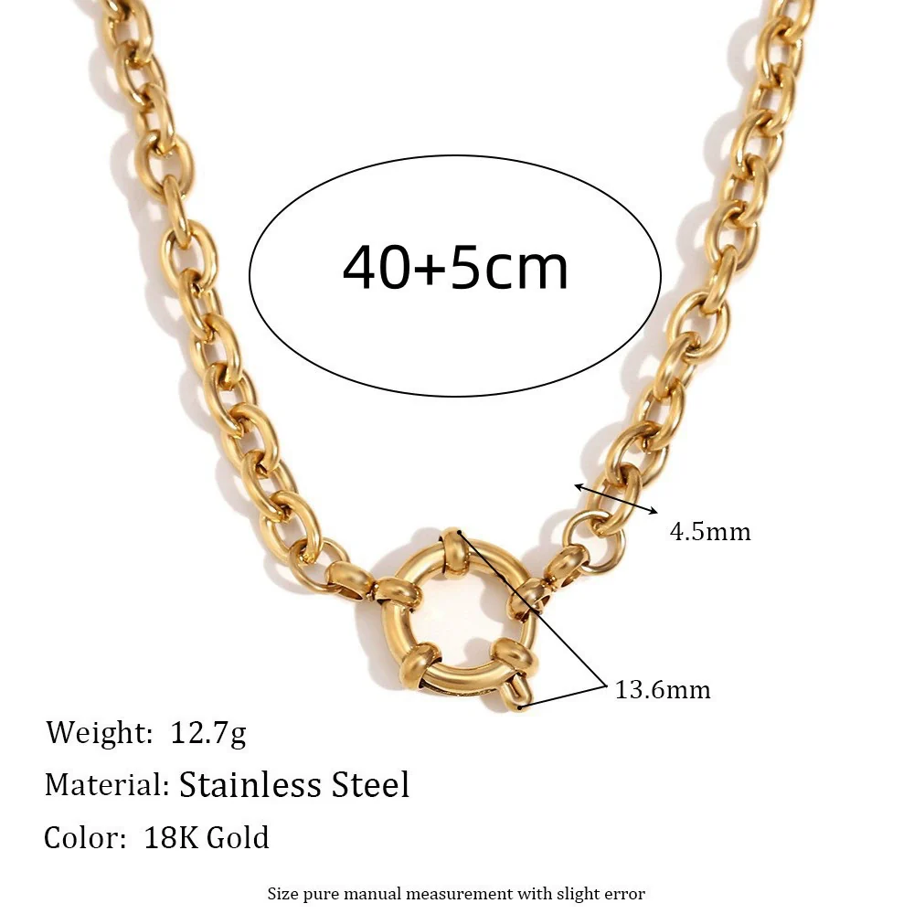 Wholesale Unisex Stainless Steel Geometric Pattern Electroplated 18K Gold Color Retention Adjustable Chain Necklace With Birthstone Pendants - Image 30