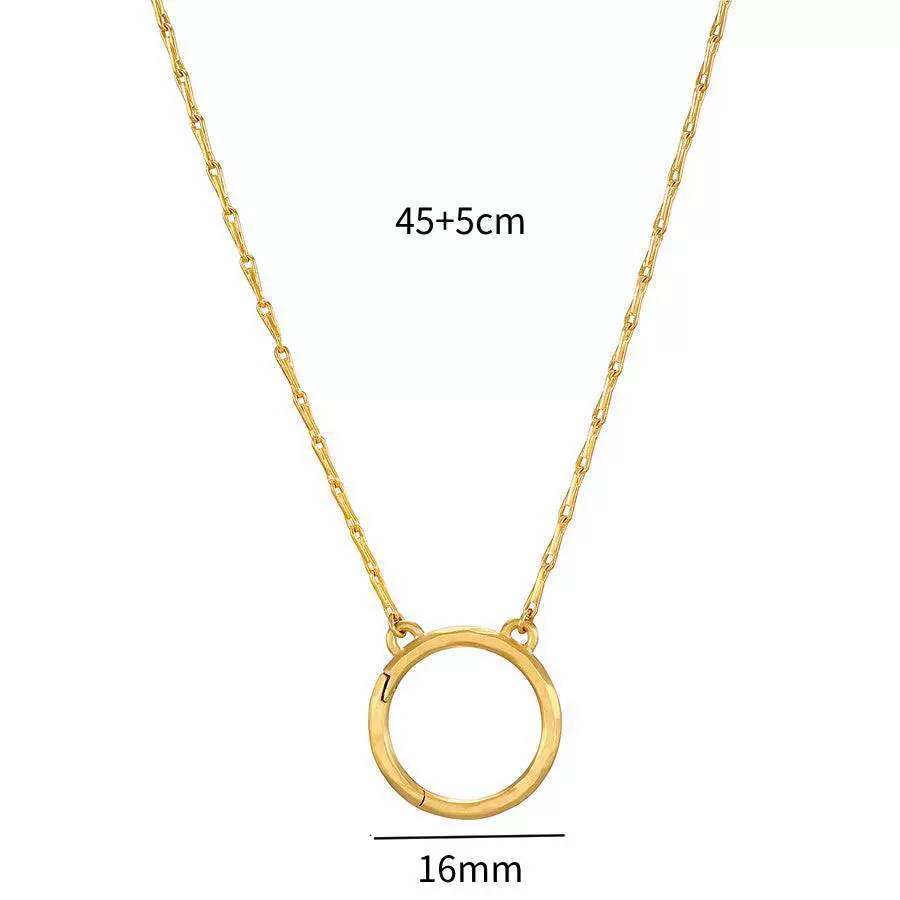 Wholesale Unisex Stainless Steel Geometric Pattern Electroplated 18K Gold Color Retention Adjustable Chain Necklace With Birthstone Pendants - Image 39