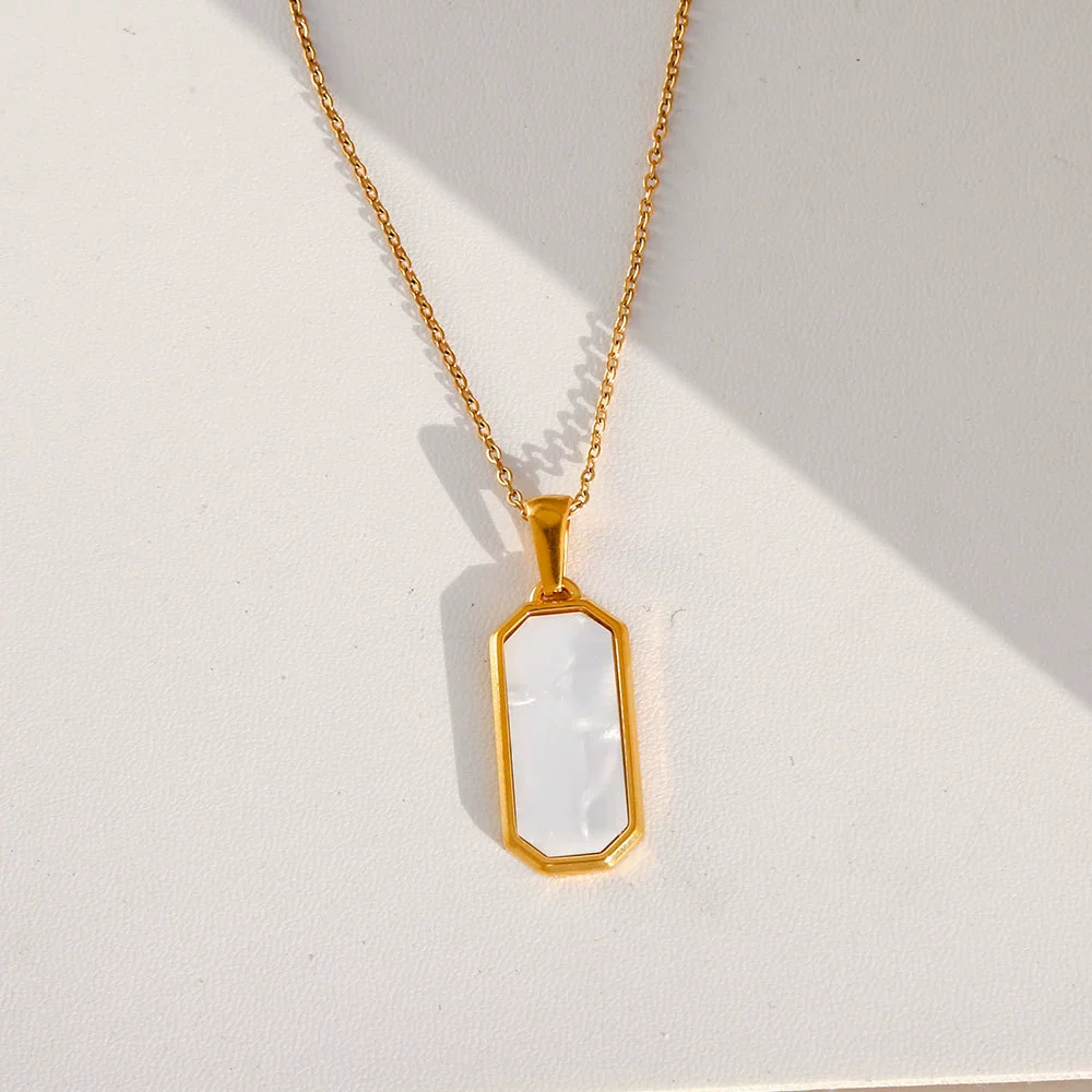 Wholesale Unisex Stainless Steel Geometric Square Electroplated Pendant Cross Chain Necklace - Image 10