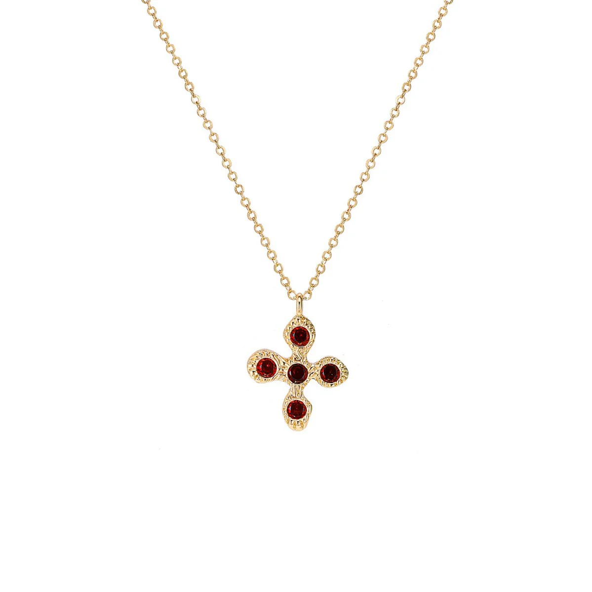Wholesale Unisex Vintage Geometric Cross Pendant Necklace With Oshaped Chain Copper Electroplated - Image 5