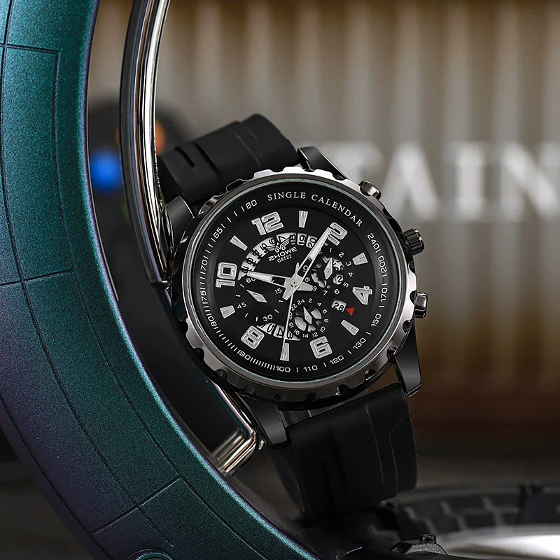 Wholesale Universal Fashion Silicone Alloy Quartz Watch With Calendar And Round Dial - Image 4