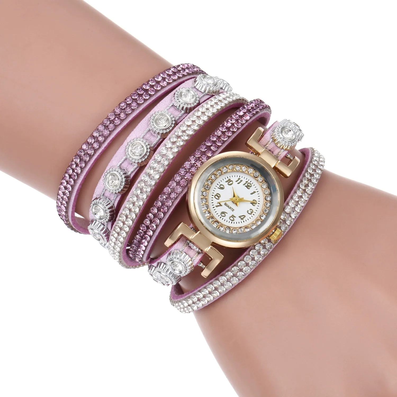 Wholesale Universal Leisure Alloy Case Imitation Leather Strap Round Dial Pointer Number Display Watch - Image 4
