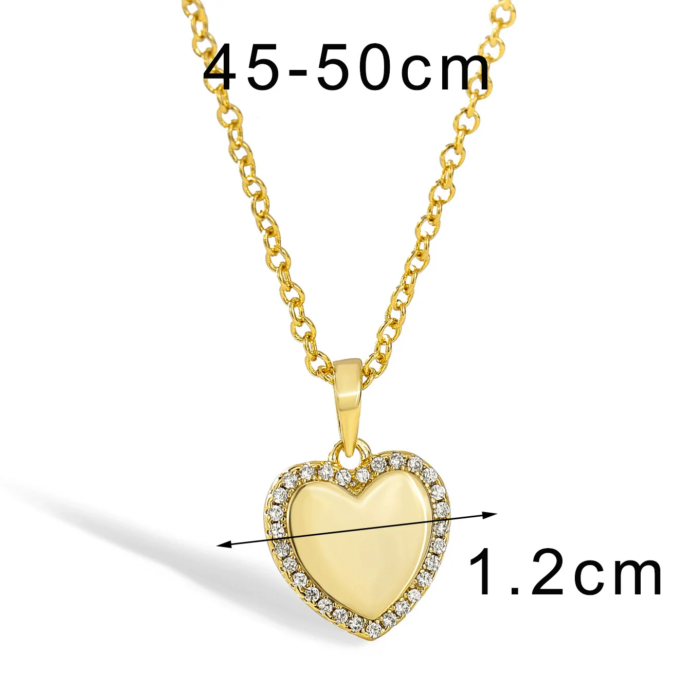 Wholesale Vintage Cold Style Microinlaid Zircon Love Heart Copper 14K Gold Plated Necklace For Women - Image 4