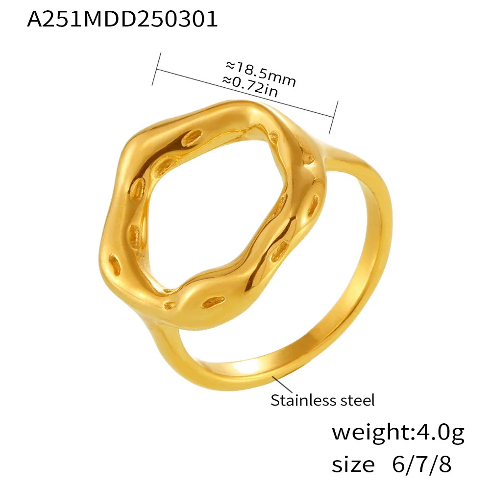 Wholesale Vintage Ferris Wheel Niche Ring And Earrings Set Stainless Steel 18K Gold Plated Women's Jewelry - Image 8