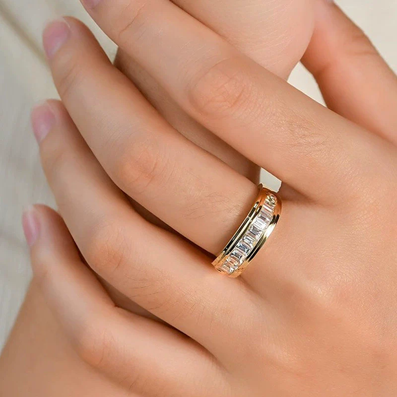 Wholesale Vintage Geometric Copper Ring Inlaid With Zircon - Image 3