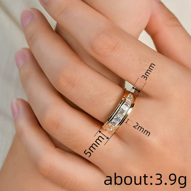 Wholesale Vintage Geometric Copper Ring Inlaid With Zircon - Image 4