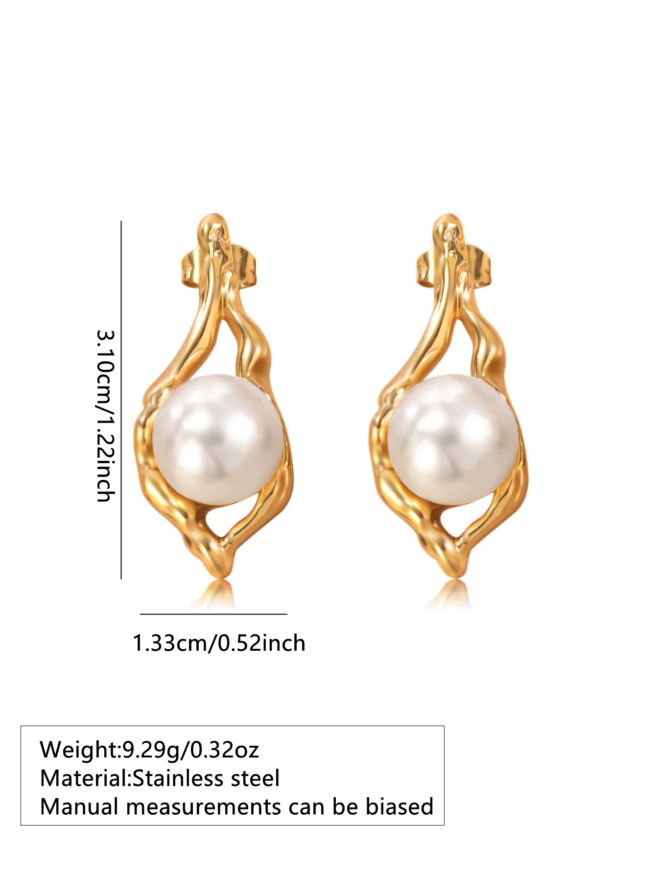 Wholesale Vintage Geometric Pearl Stainless Steel Electroplated Earrings For Women - Image 6