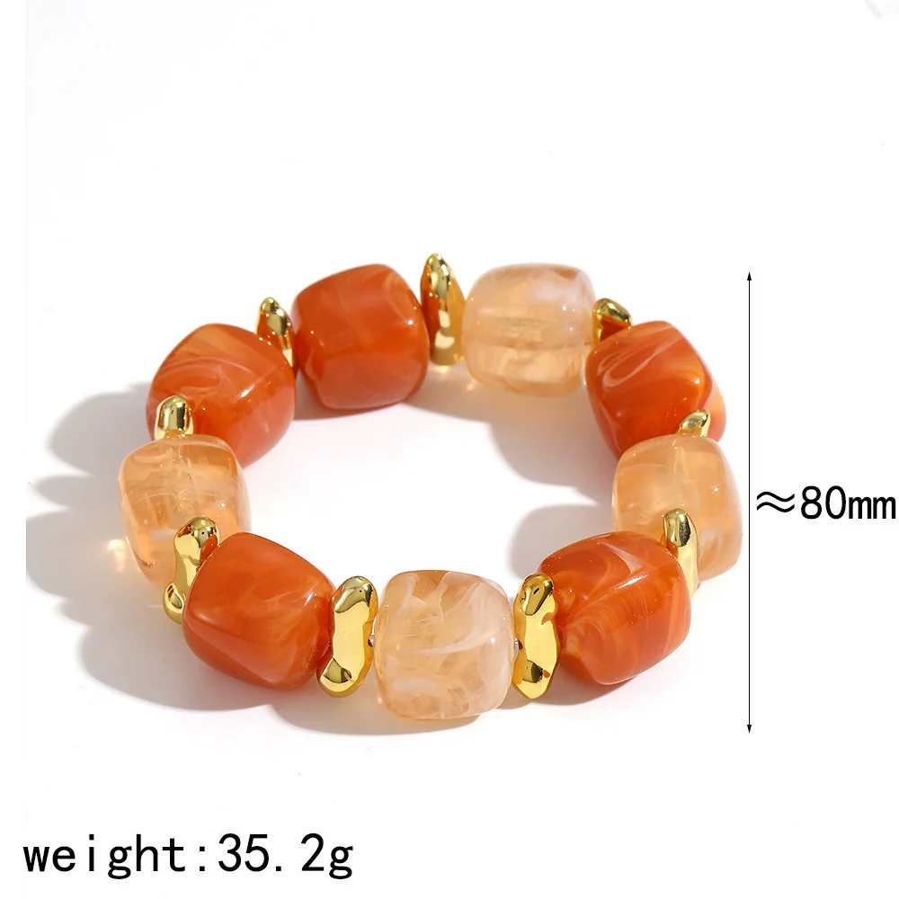 Wholesale Vintage Geometric Resin Weaving Bracelet Jewelry Set Accessories - Image 4