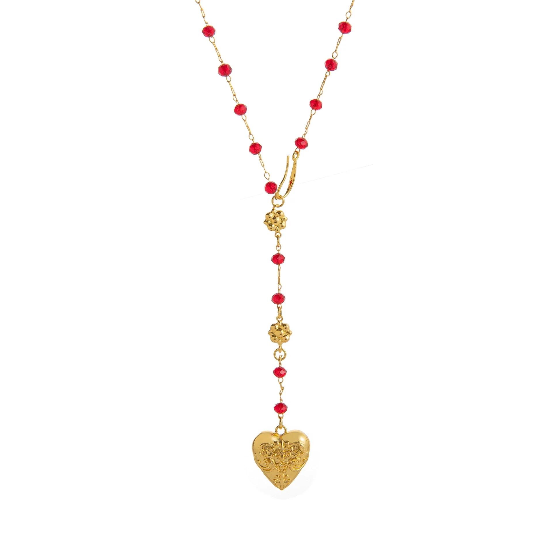 Wholesale Vintage Love Pendant Necklace With Retro Pattern Copper 18K Gold Plated For Unisex - Image 7