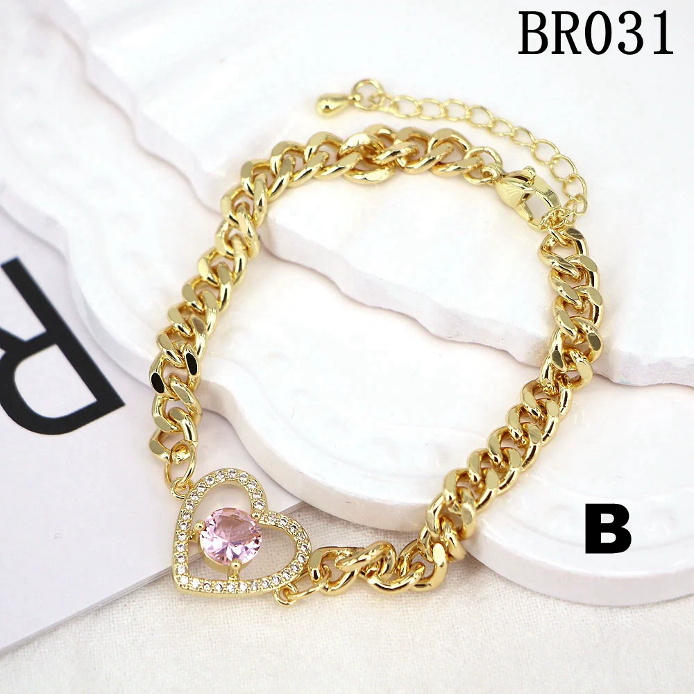 Wholesale Vintage Style Heart Shaped Copper Gold Plated Micro Inlaid Zircon Women's Bracelet - Image 10