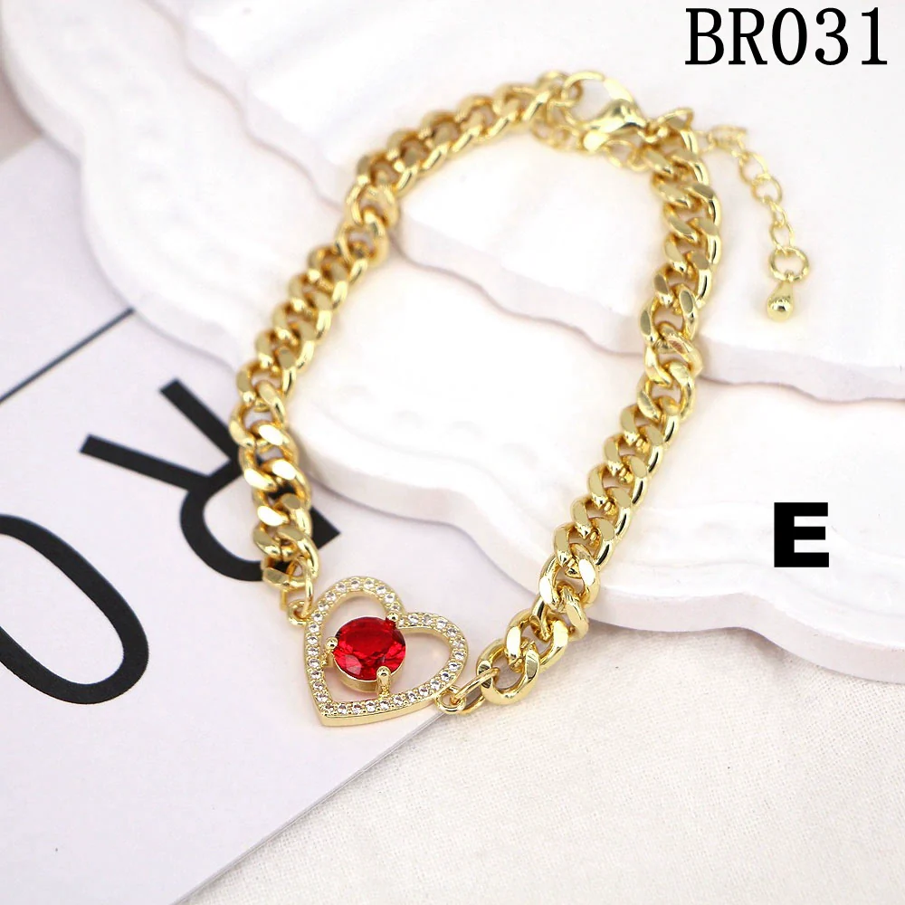Wholesale Vintage Style Heart Shaped Copper Gold Plated Micro Inlaid Zircon Women's Bracelet - Image 6