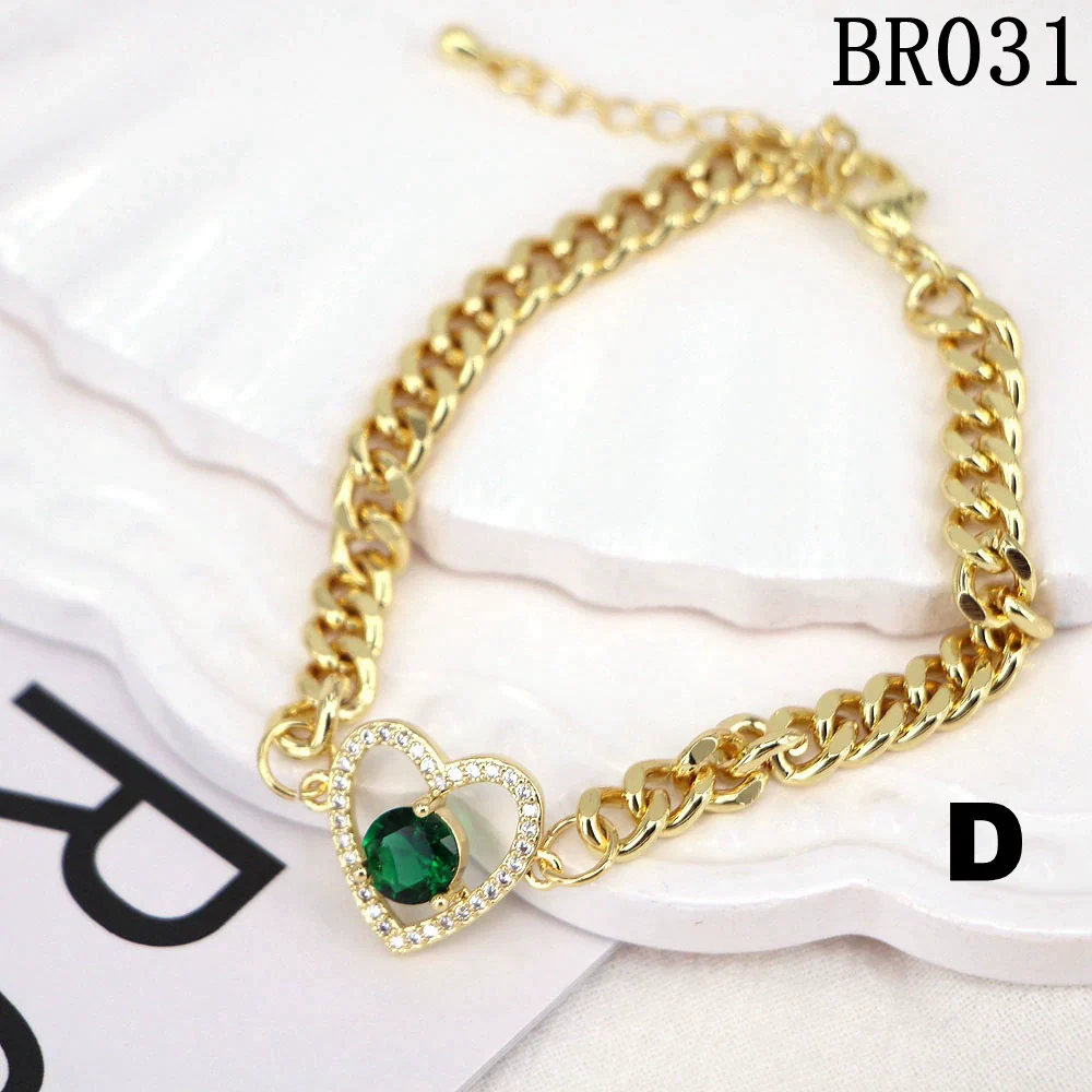 Wholesale Vintage Style Heart Shaped Copper Gold Plated Micro Inlaid Zircon Women's Bracelet - Image 7