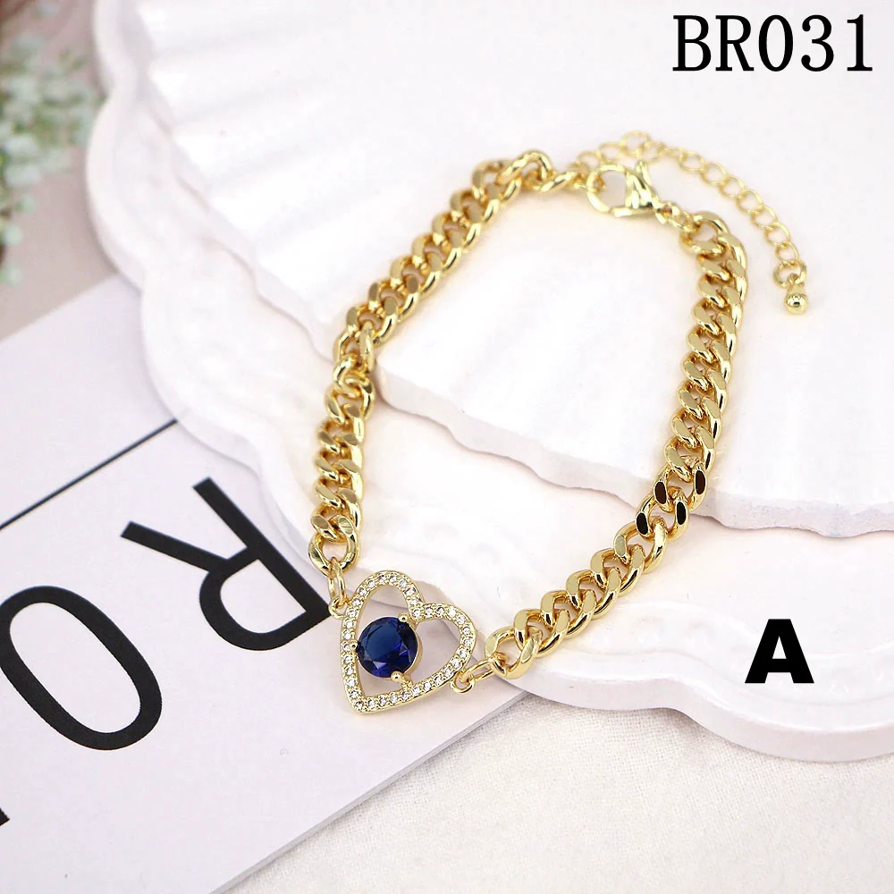 Wholesale Vintage Style Heart Shaped Copper Gold Plated Micro Inlaid Zircon Women's Bracelet - Image 8