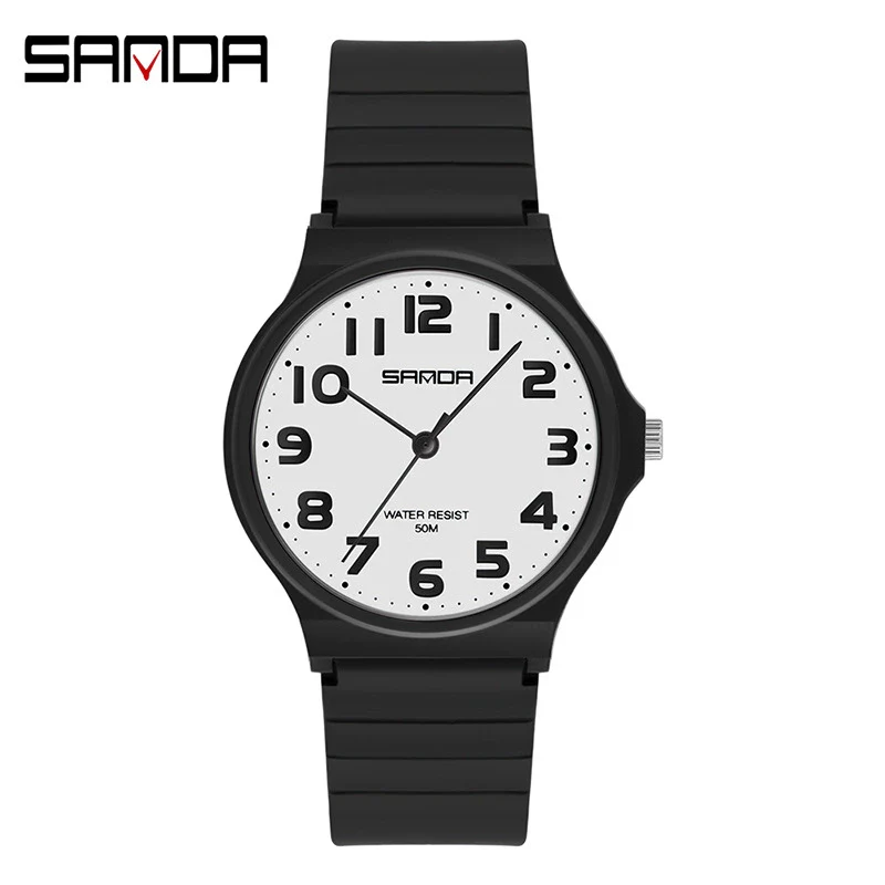 Wholesale Watch Resin Case And Strap Mineral Strengthened Glass Mirror Round Dial For Middle School Girls Leisure Style - Image 4