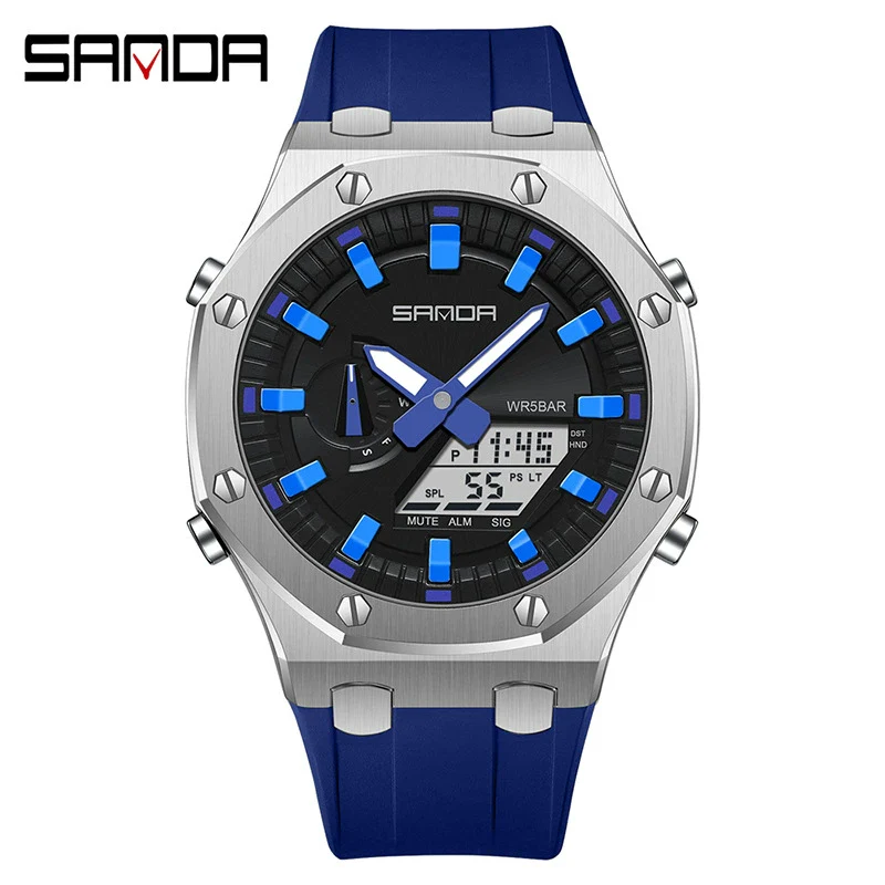 Wholesale Watch Zinc Alloy Acrylic Mirror Silicone Strap Round Dial Multifunction Waterproof Advanced Sense Casual Sports Fashion Light Luxury Style Universal - Image 4